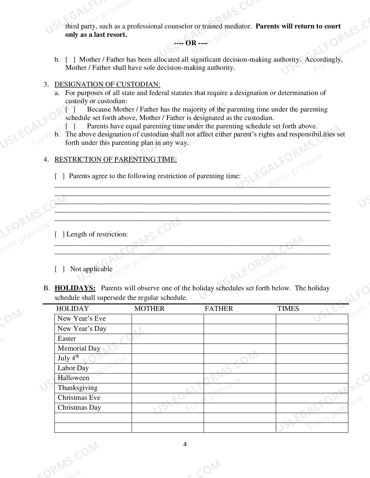 Preview Parenting Order