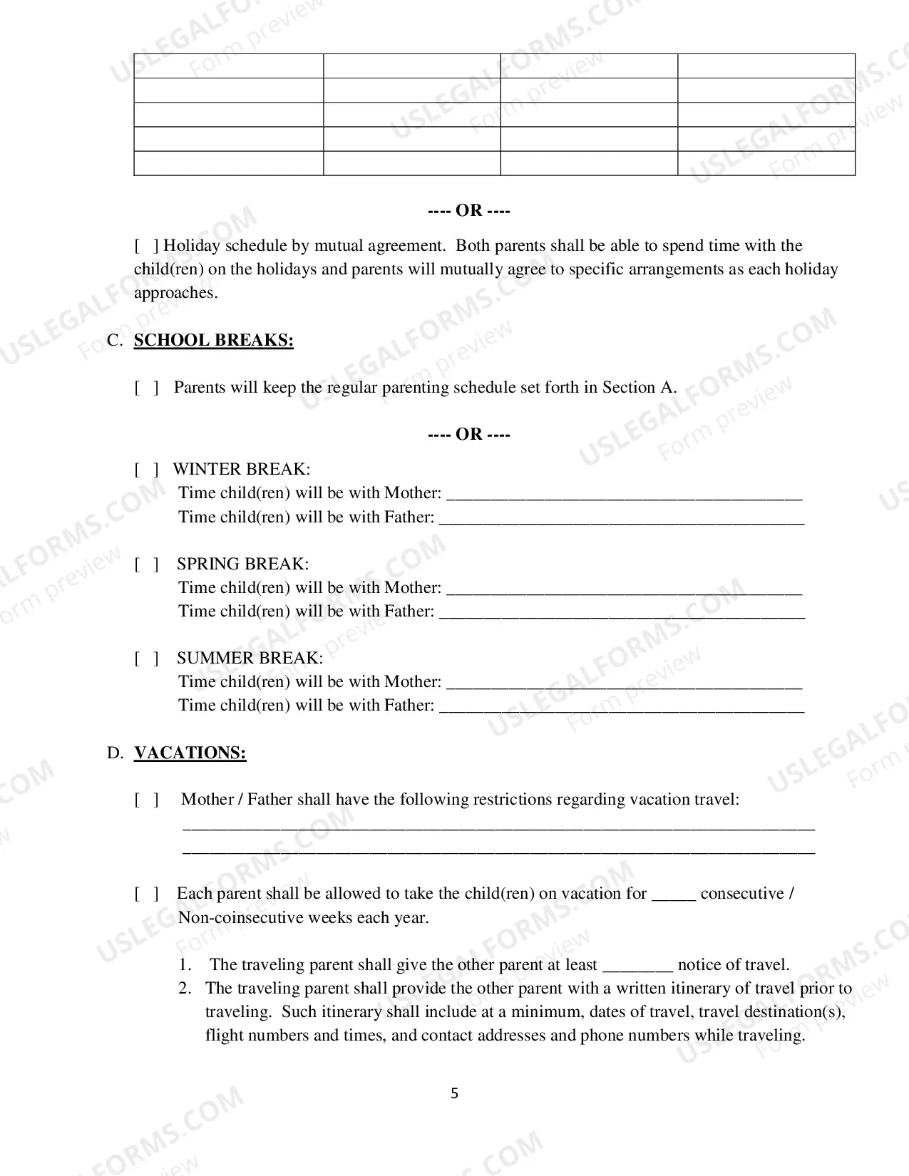Preview Parenting Order