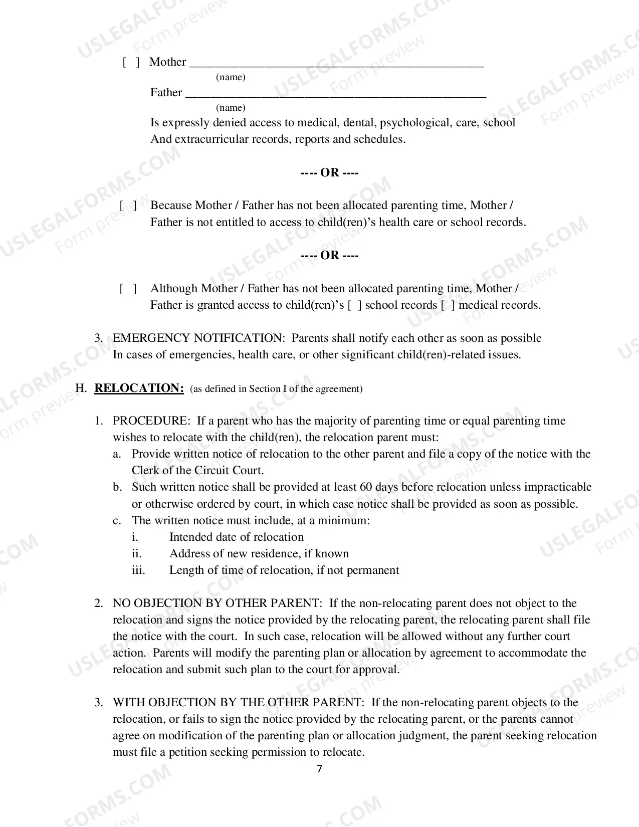Preview Parenting Order