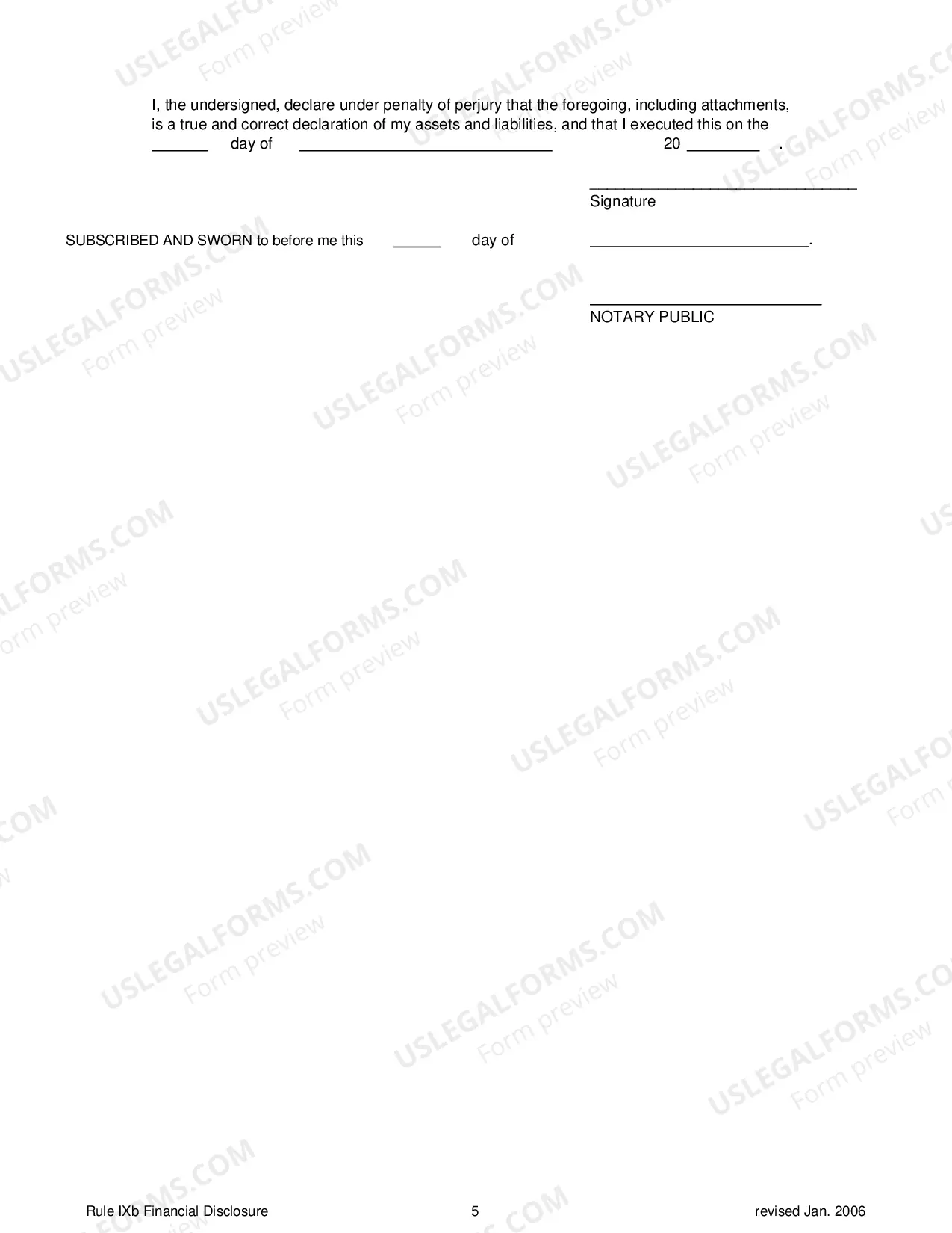 Preview Financial Disclosure