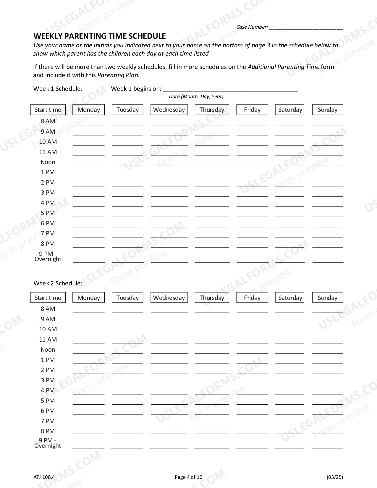 Preview Parenting Plan