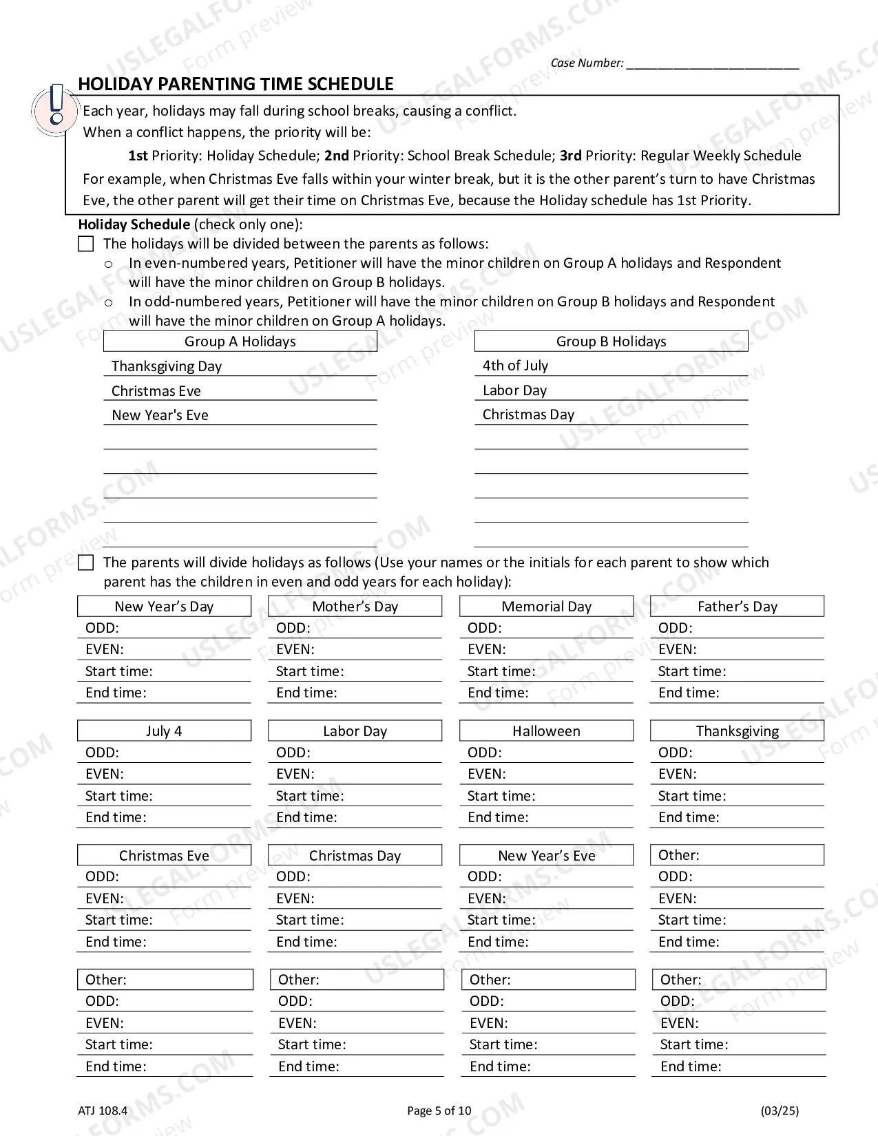 Preview Parenting Plan