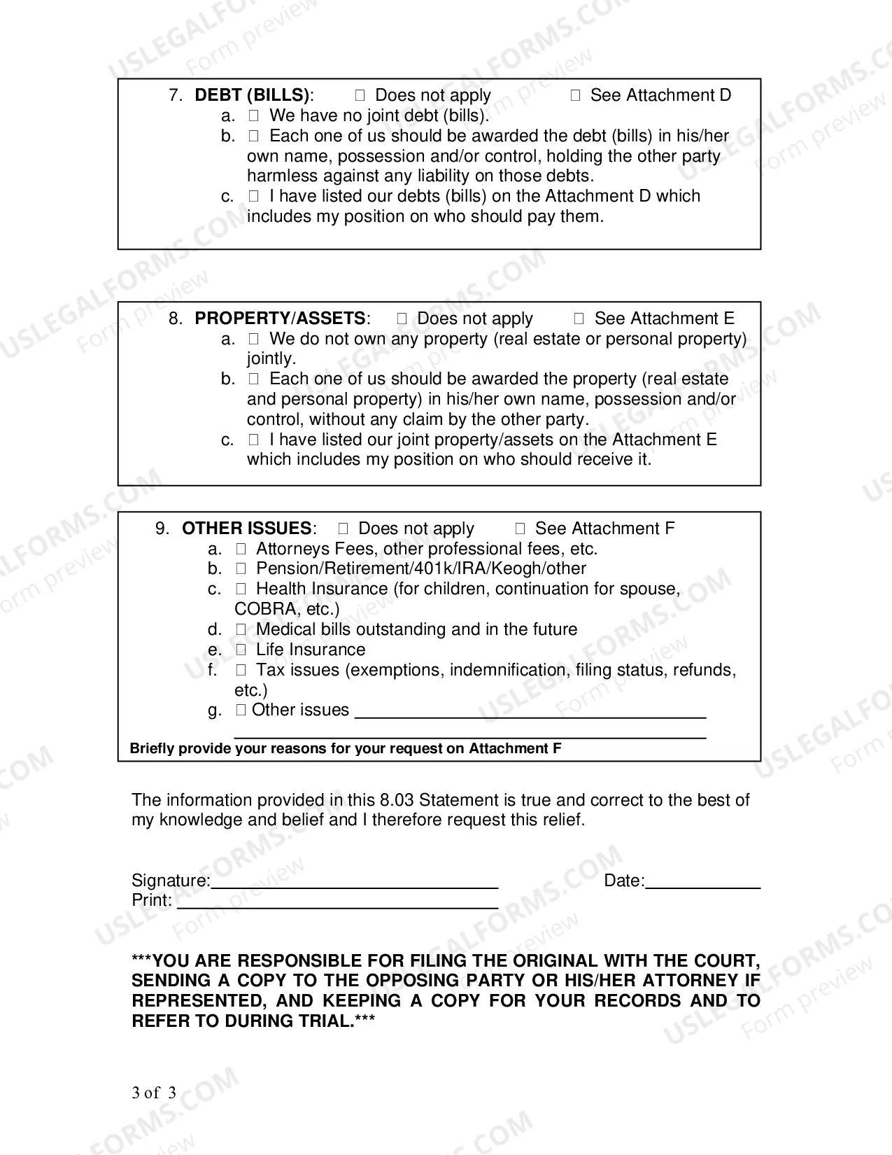 Preview Local Rule 8.03 Position Statement-Marriage