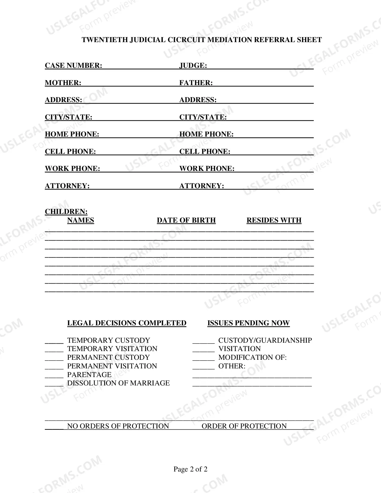 Preview Mediation Order
