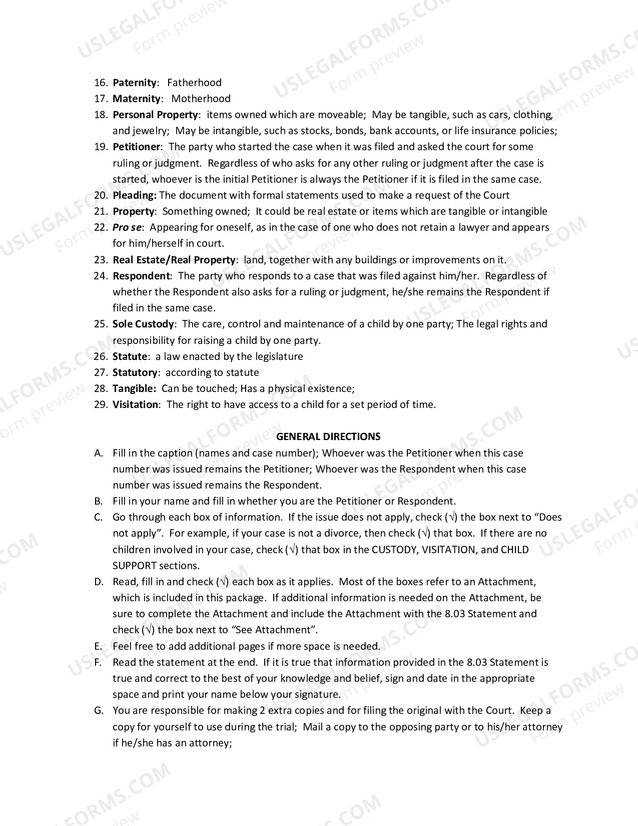 Preview Pro se Instructions Rule 8.03-Civil Union