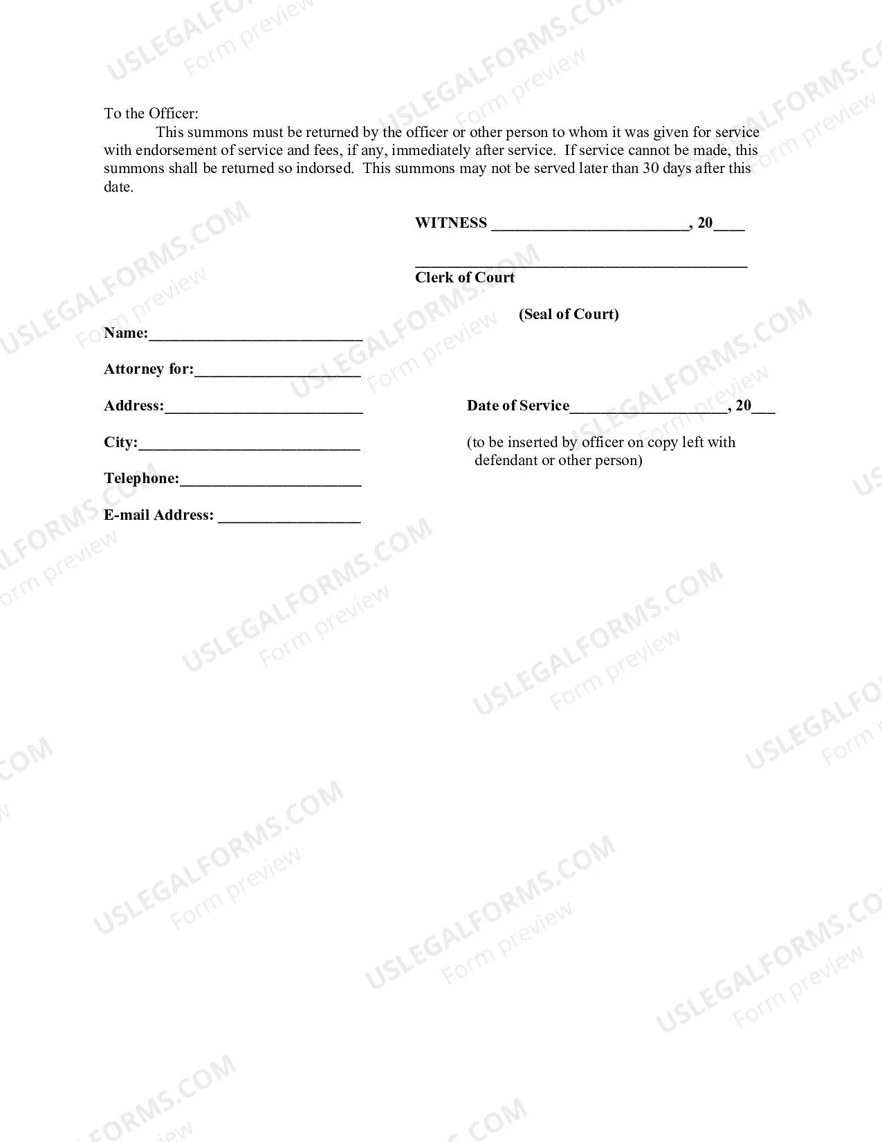Preview Summons to Confirm Judgement by Confession