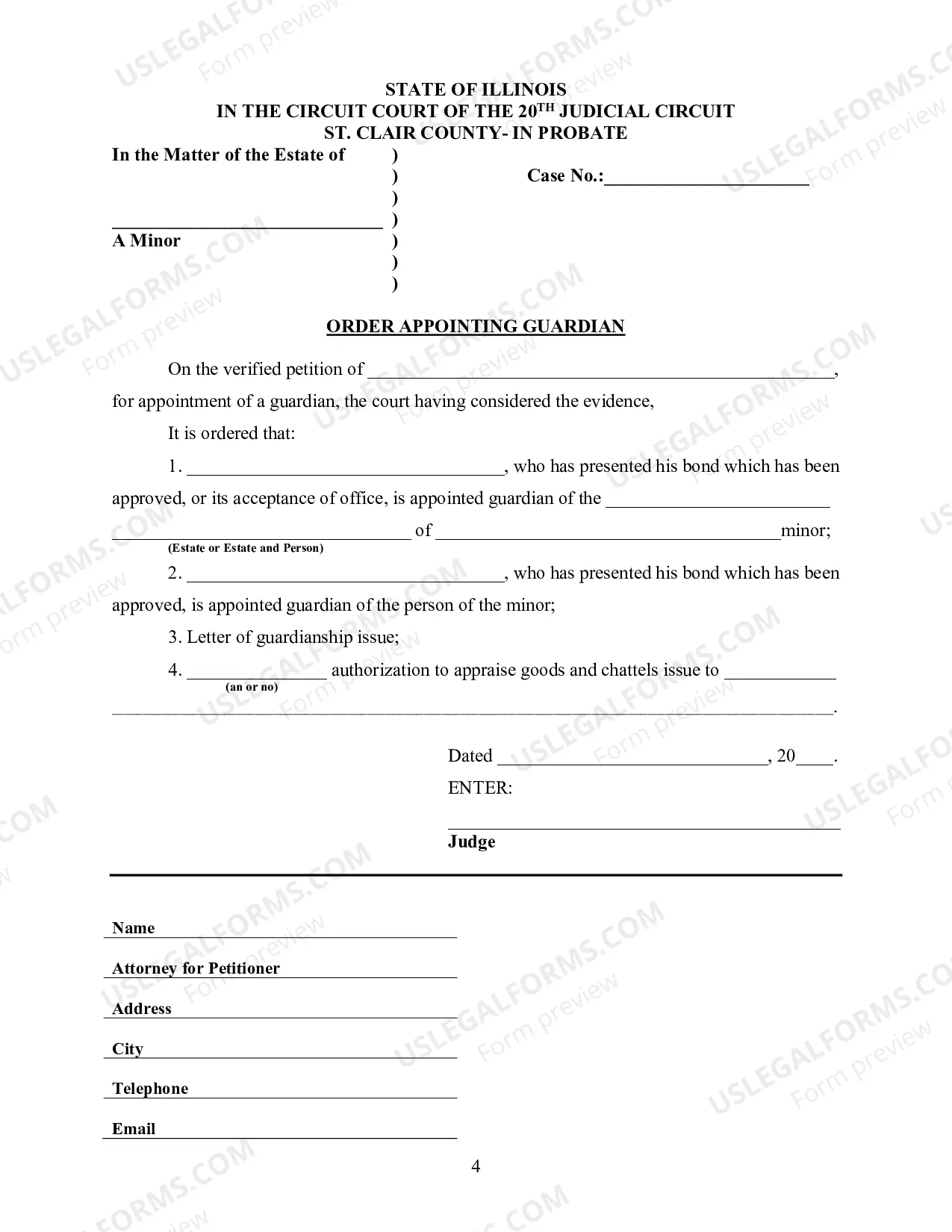 Preview Petition for Guardian-Minor Estate