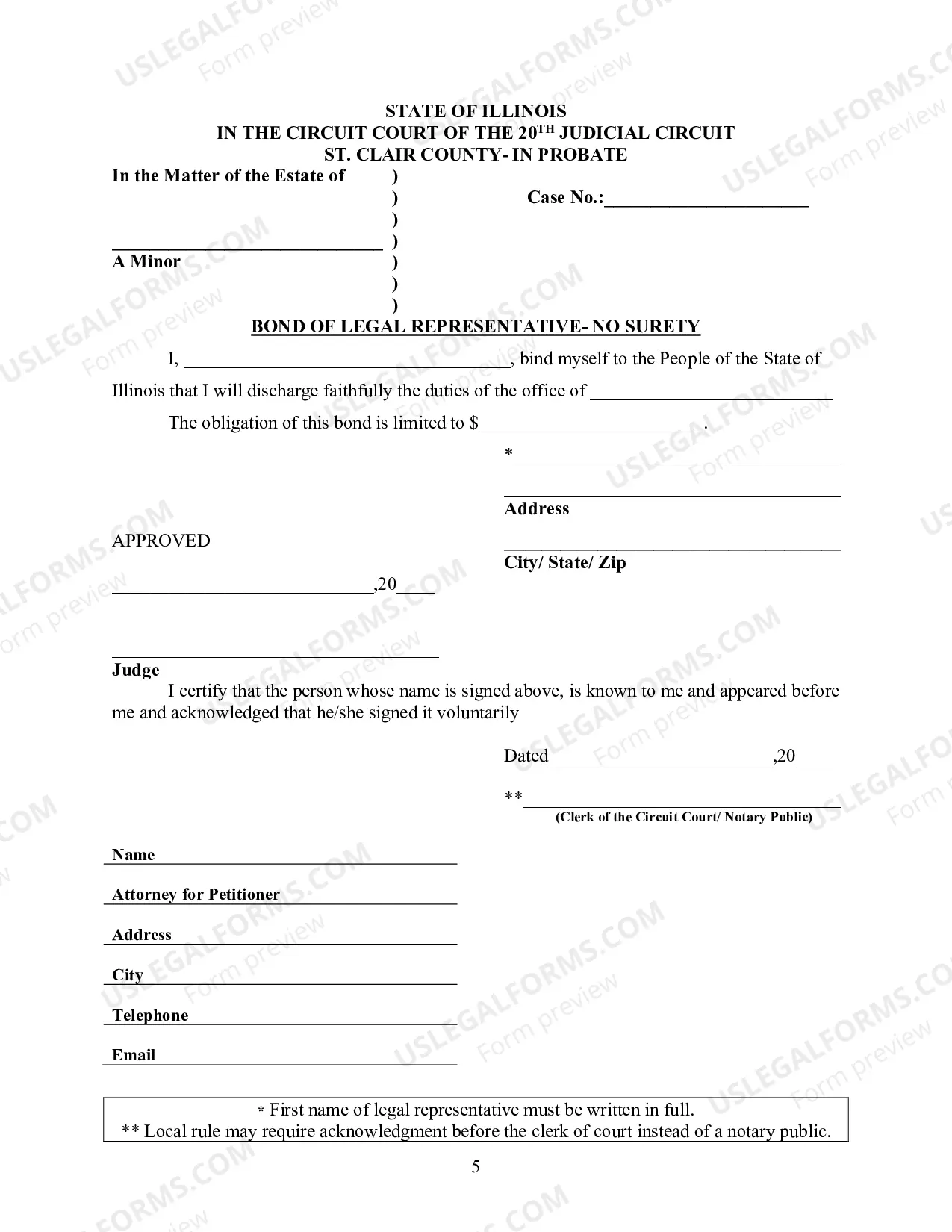 Preview Petition for Guardian-Minor Estate