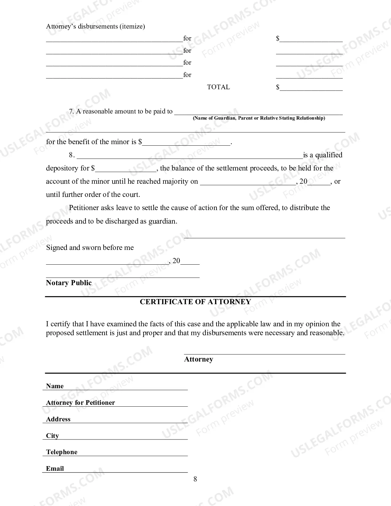 Preview Petition for Guardian-Minor Estate