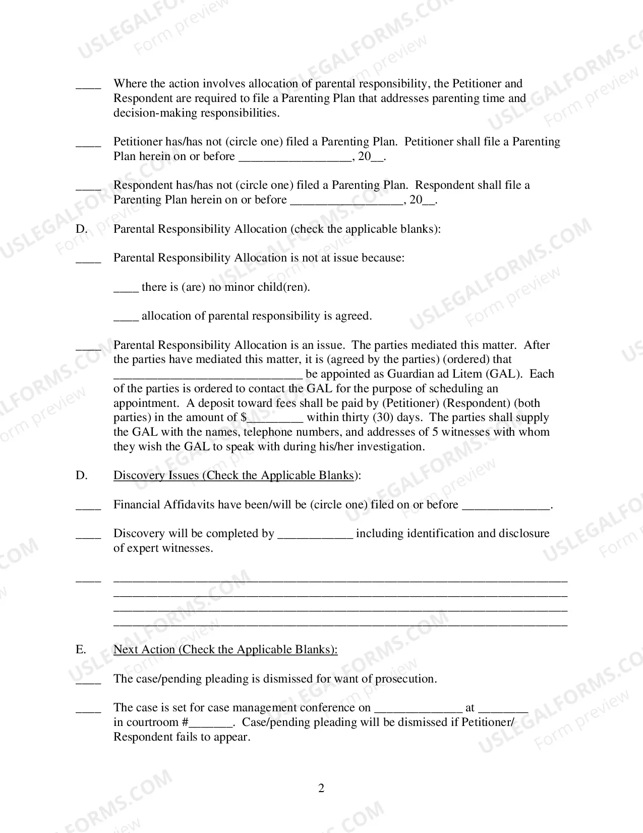 Preview Case Management Order-Guardian ad Litem