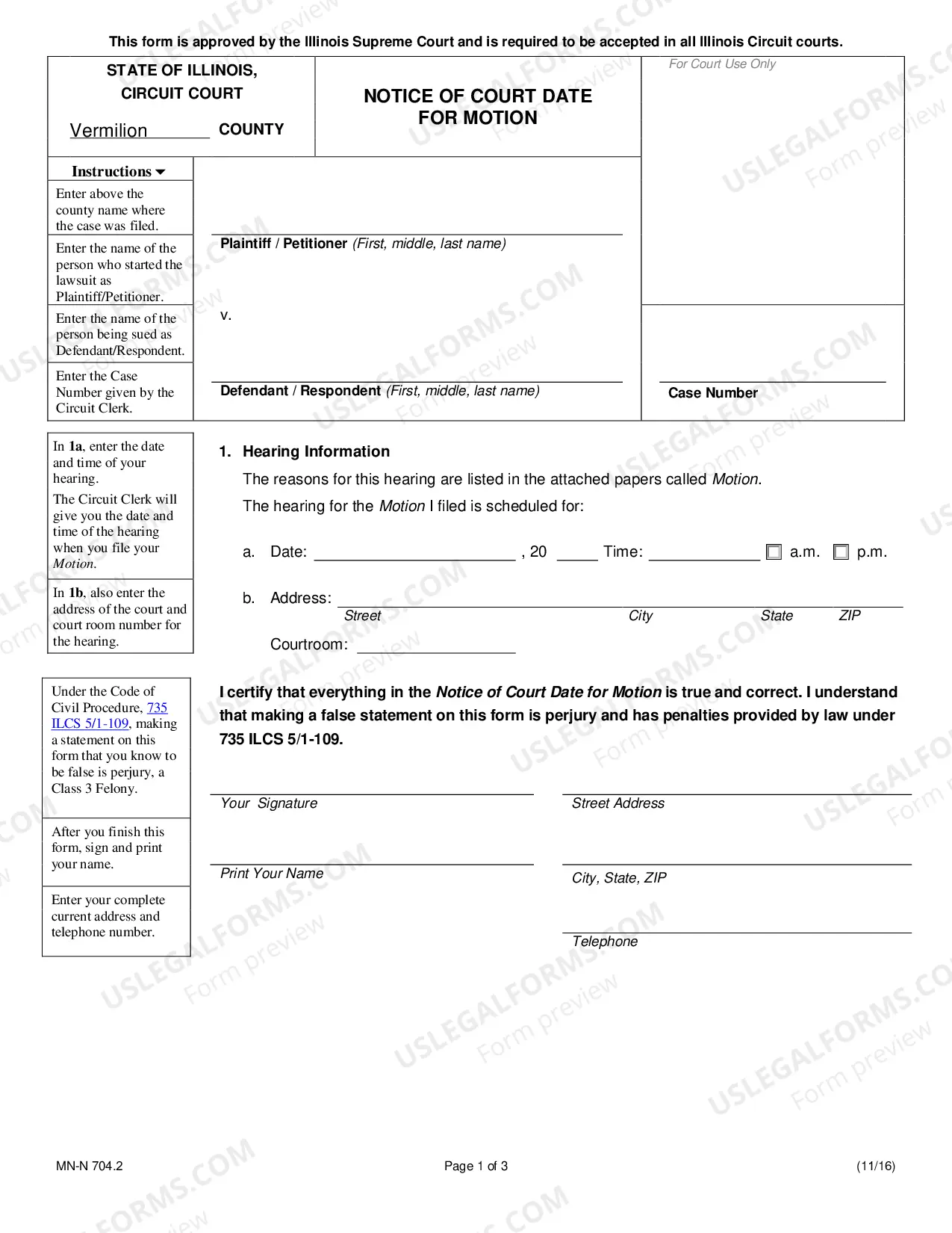 Preview Getting Started-Notice of Court Date for Motion