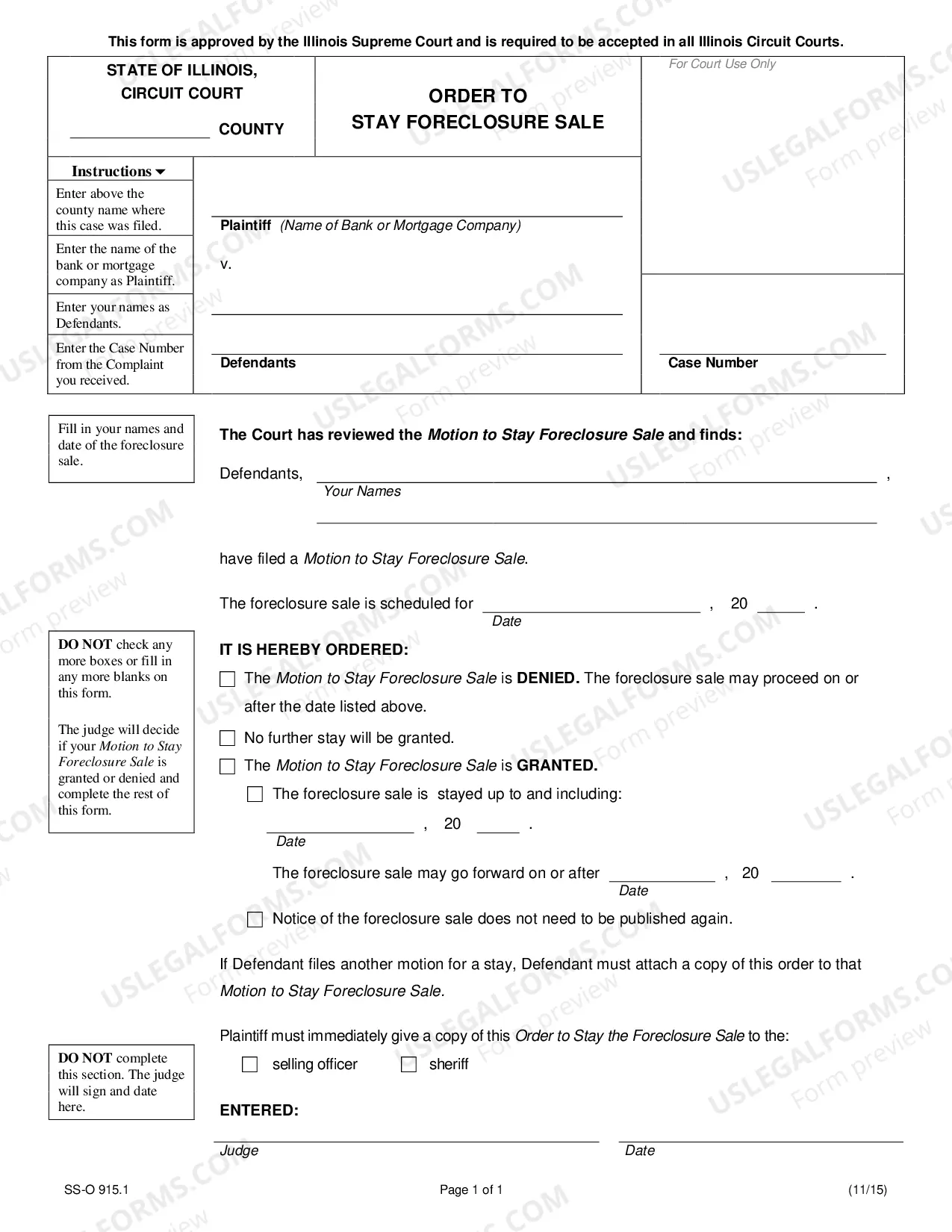 Preview Motion to Stay Foreclosure Sale