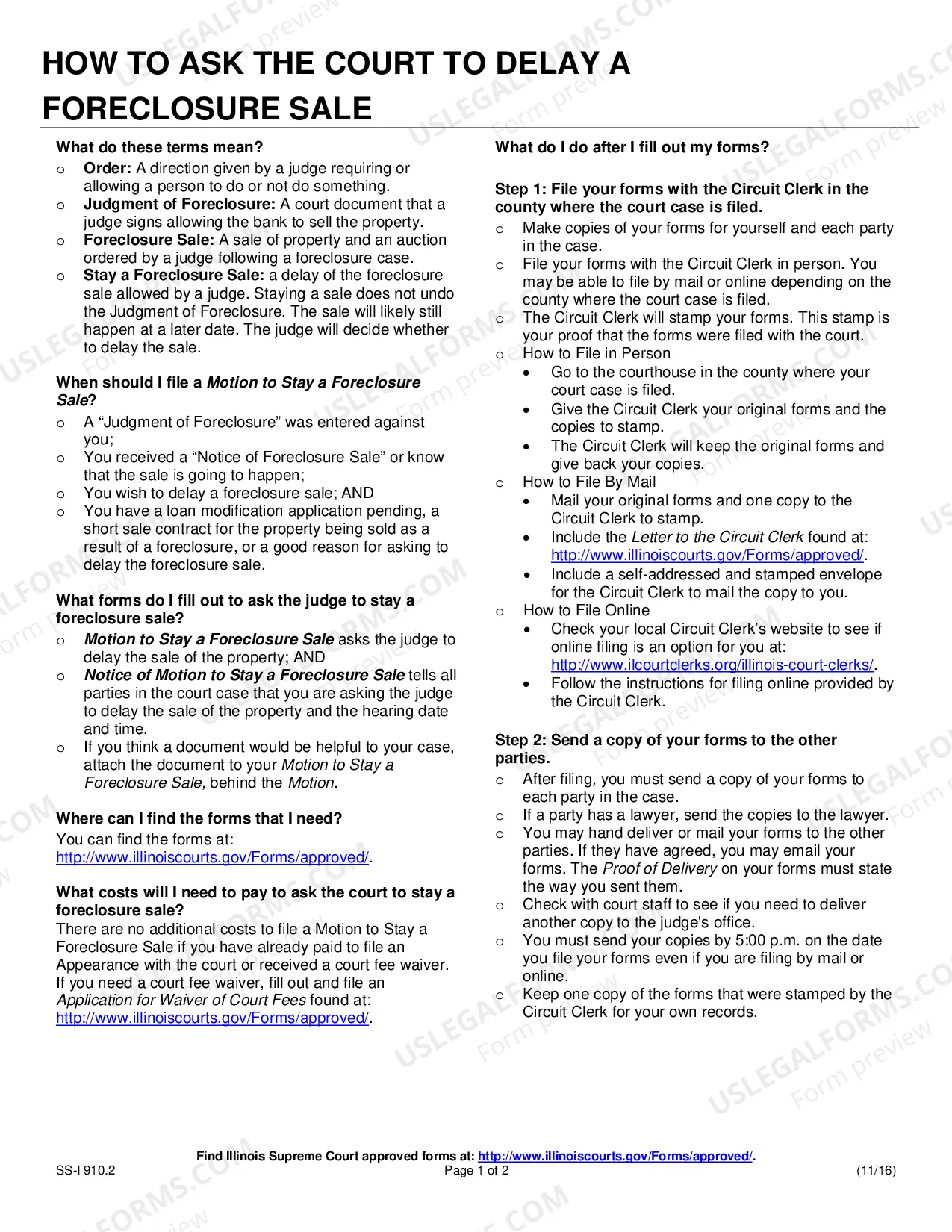 Preview Motion to Stay Foreclosure Sale