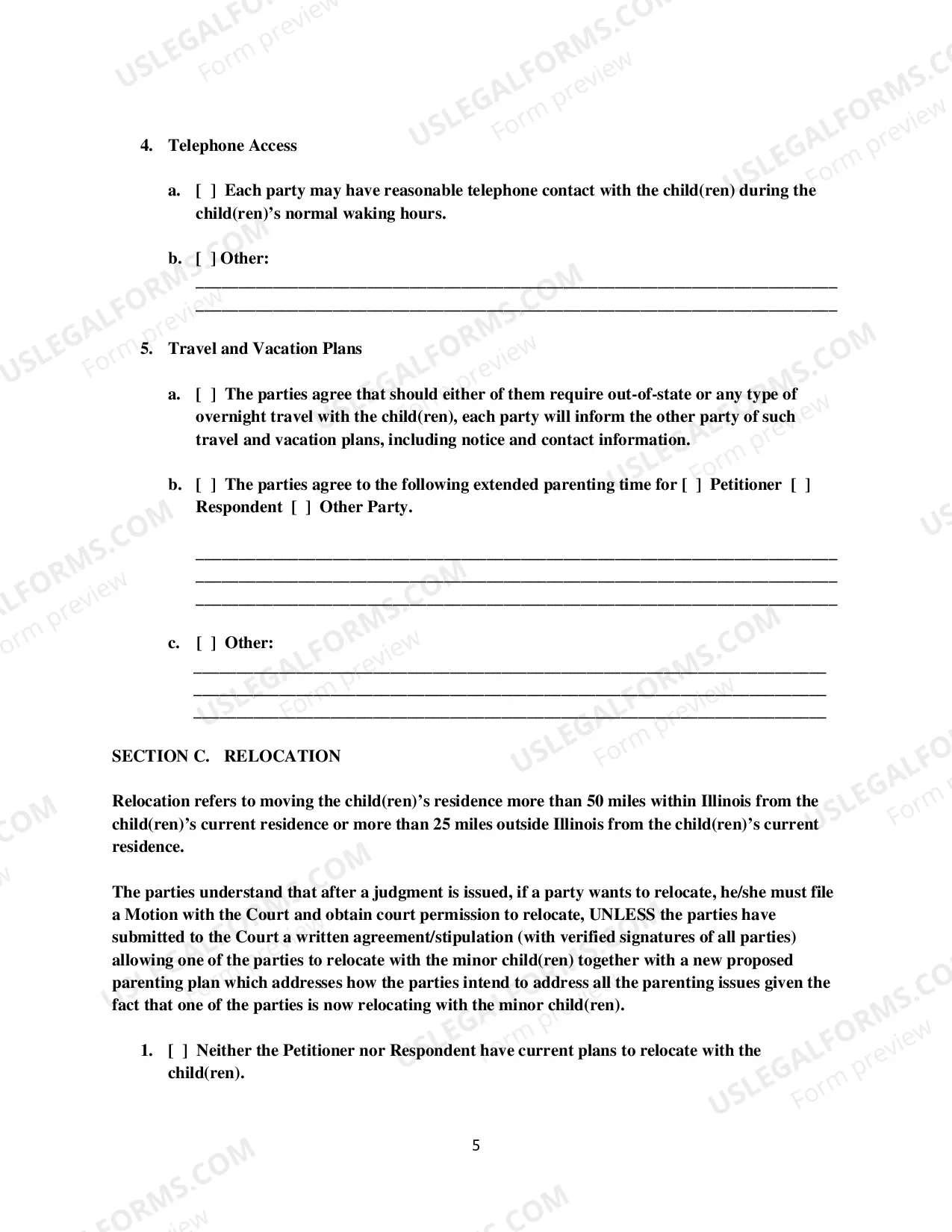 Preview Parenting Plan