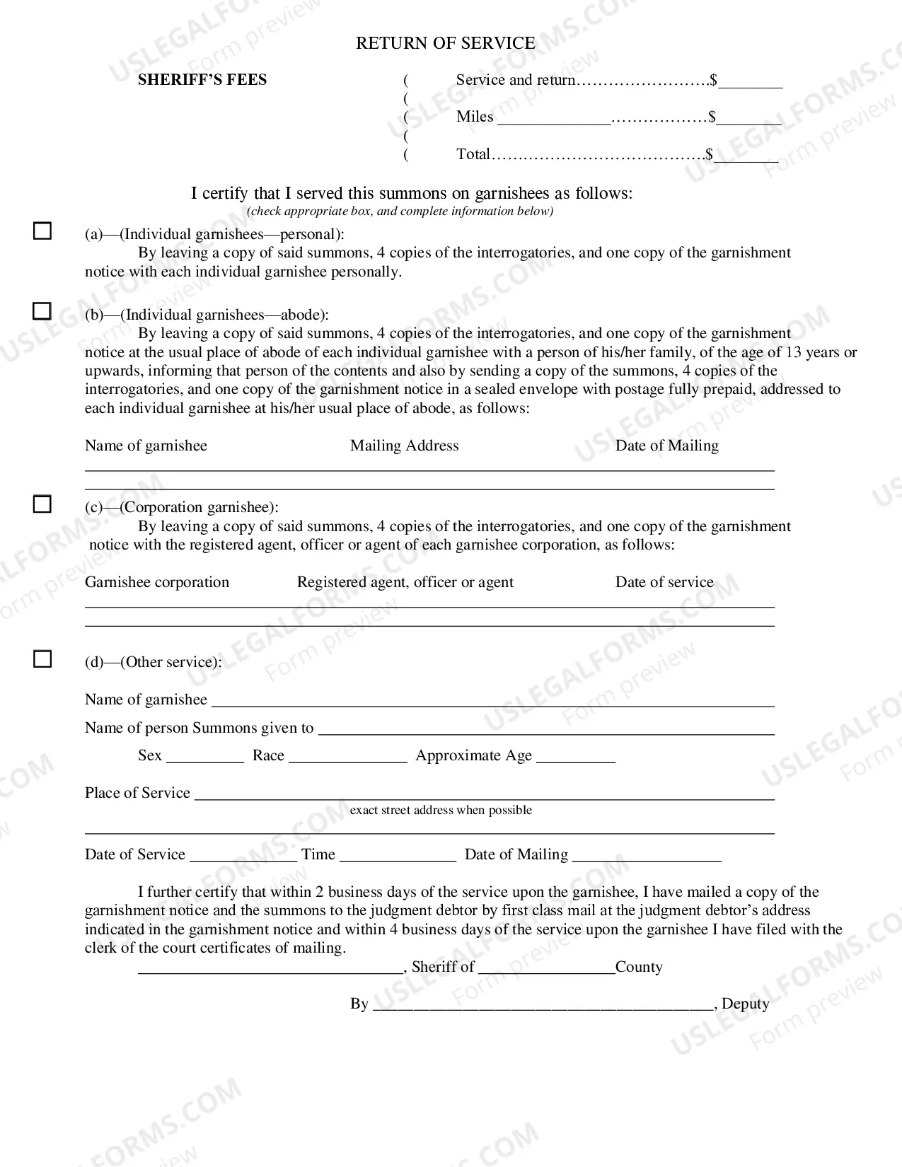 Preview affidavit For Garnishment Non-Wage With Interrogatories