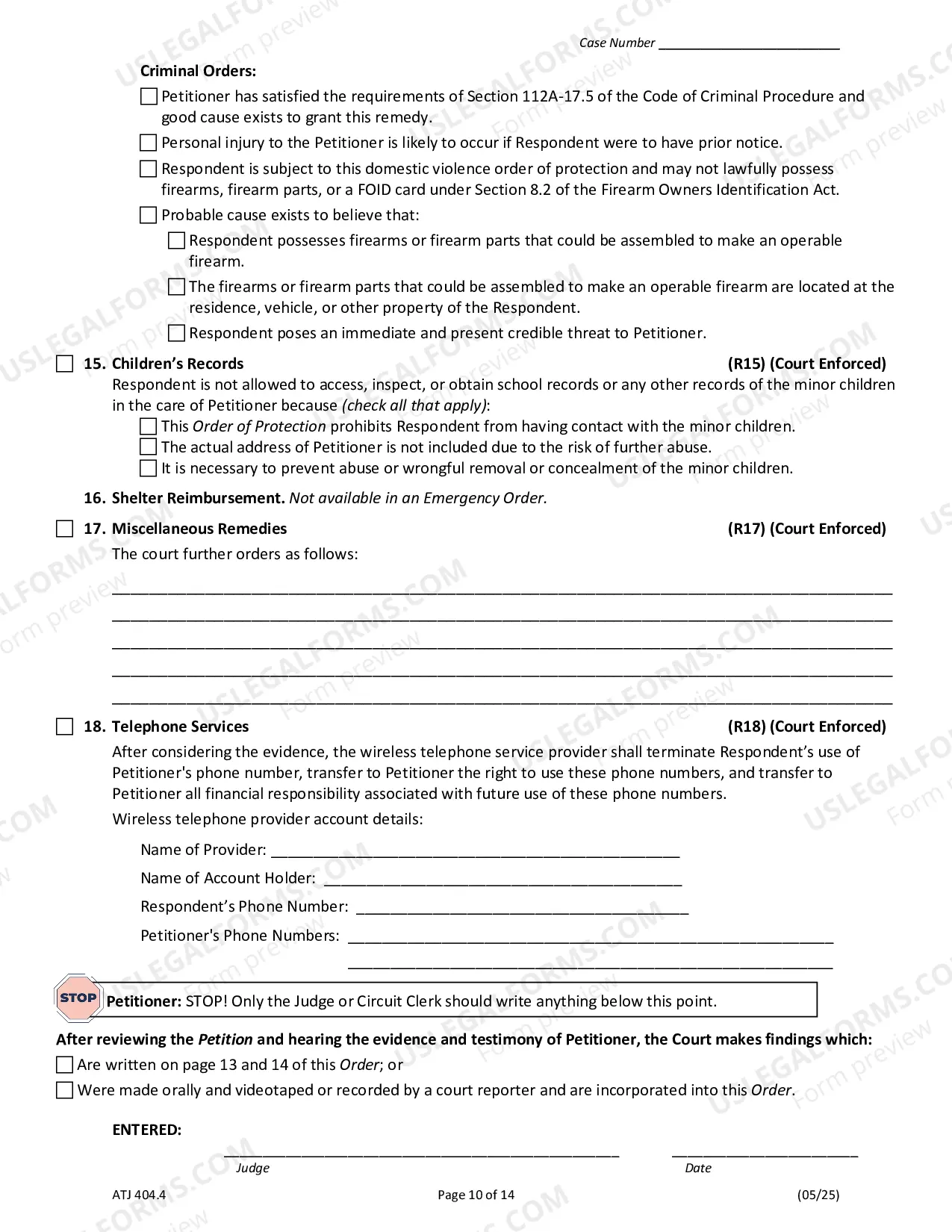 Preview Order Of Protection