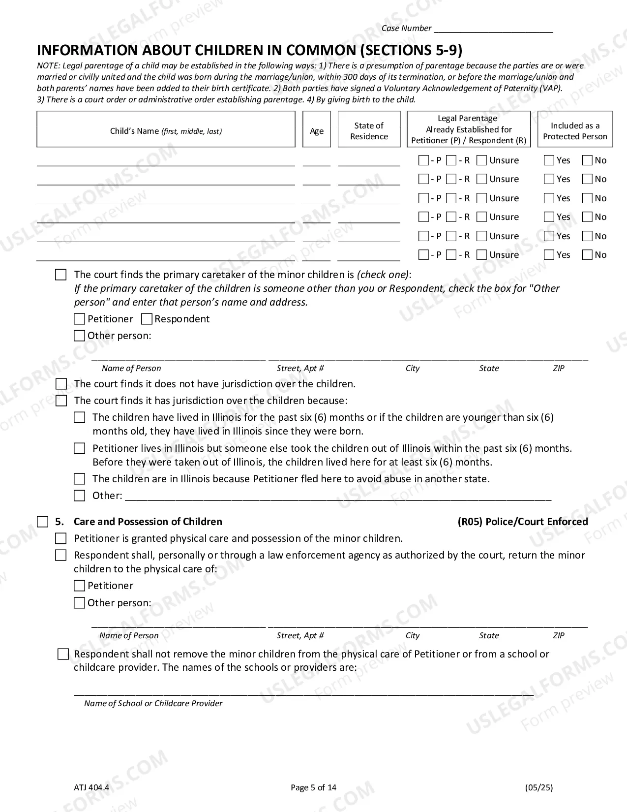 Preview Order Of Protection