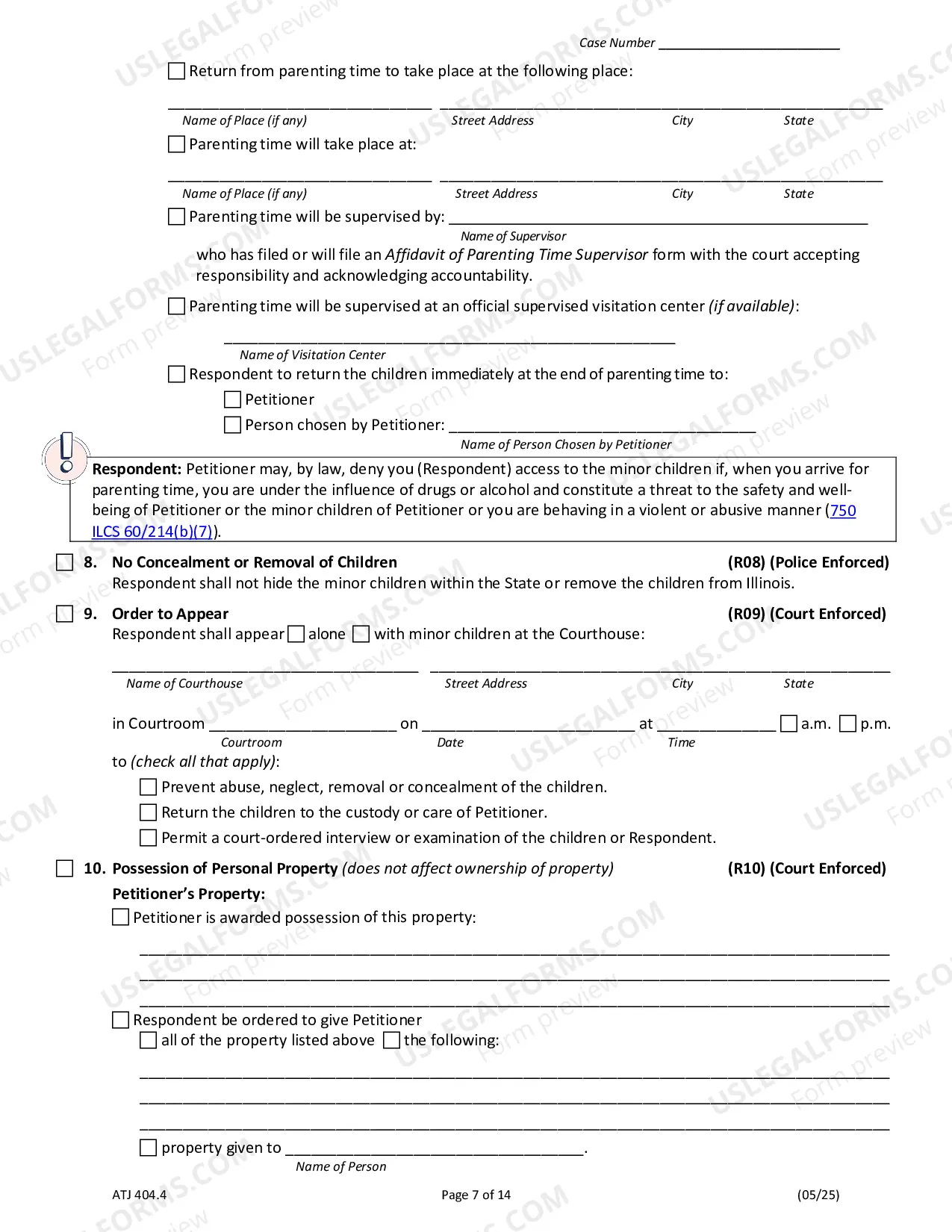 Preview Order Of Protection