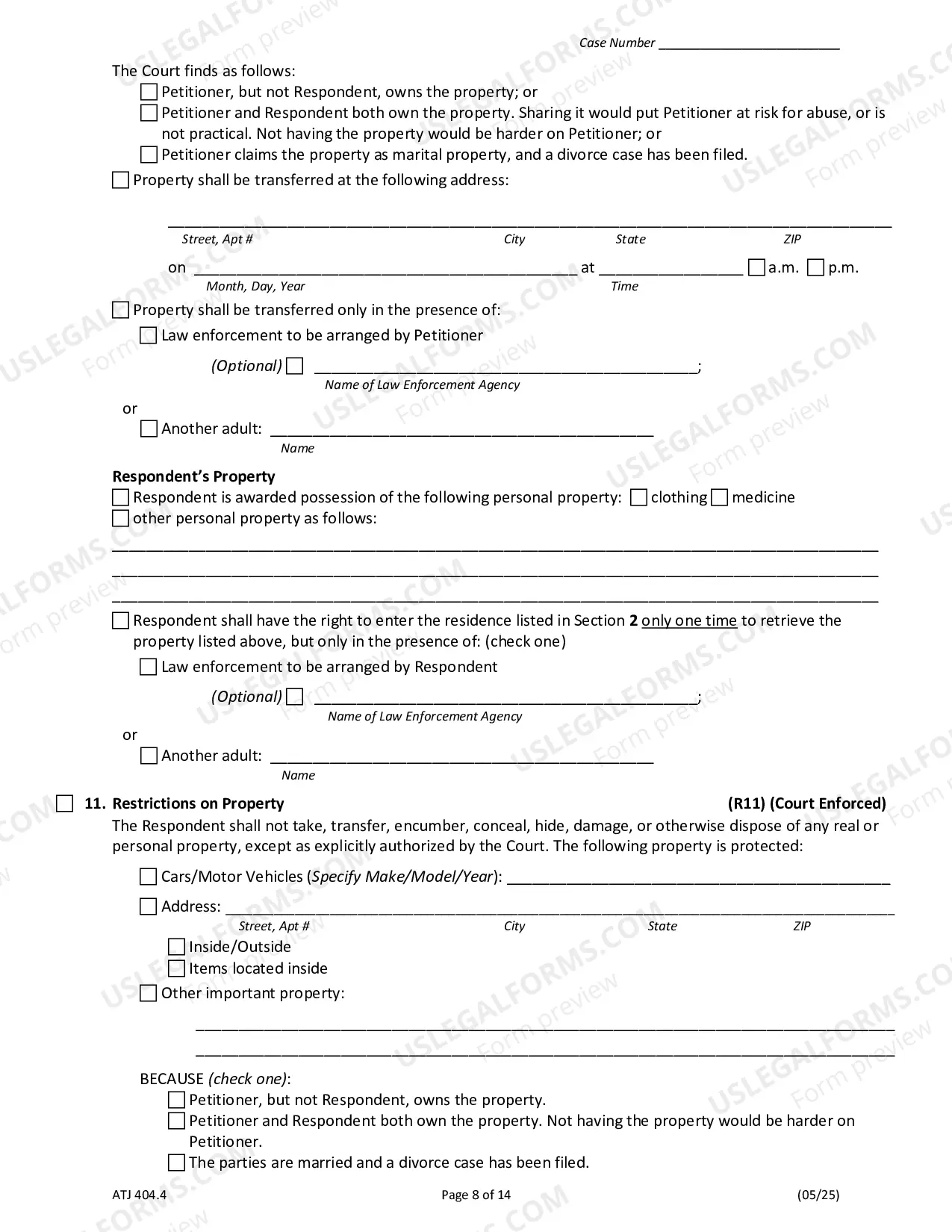 Preview Order Of Protection