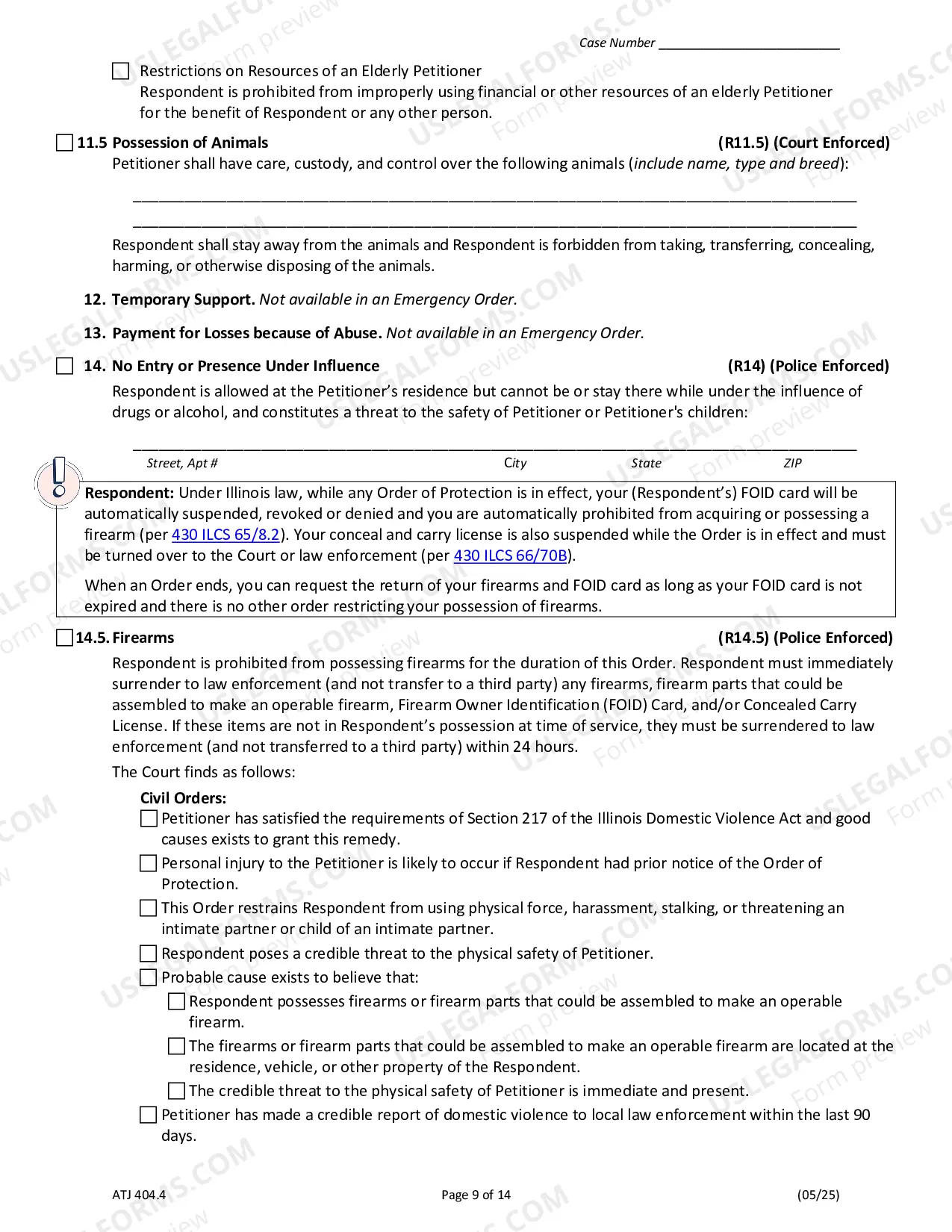Preview Order Of Protection