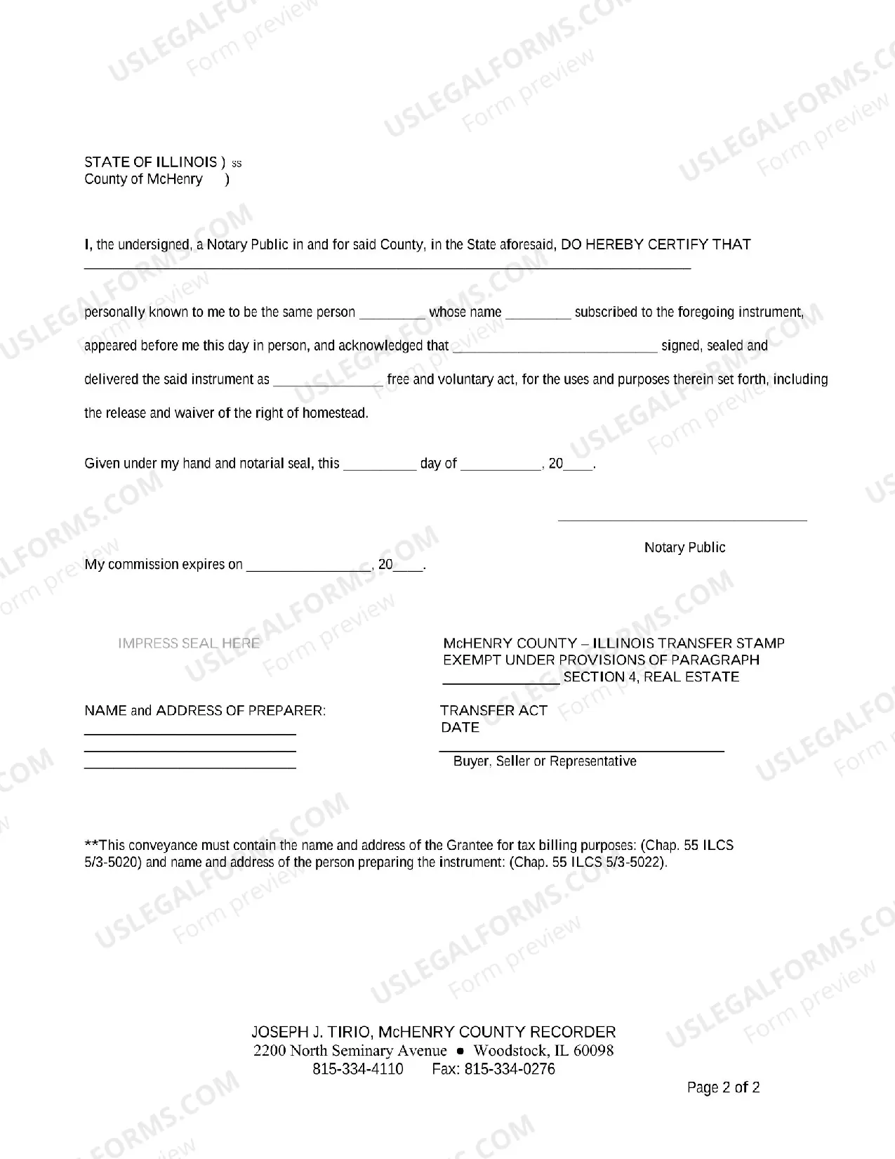 Preview Quit Claim Deed-Illinois Statutory