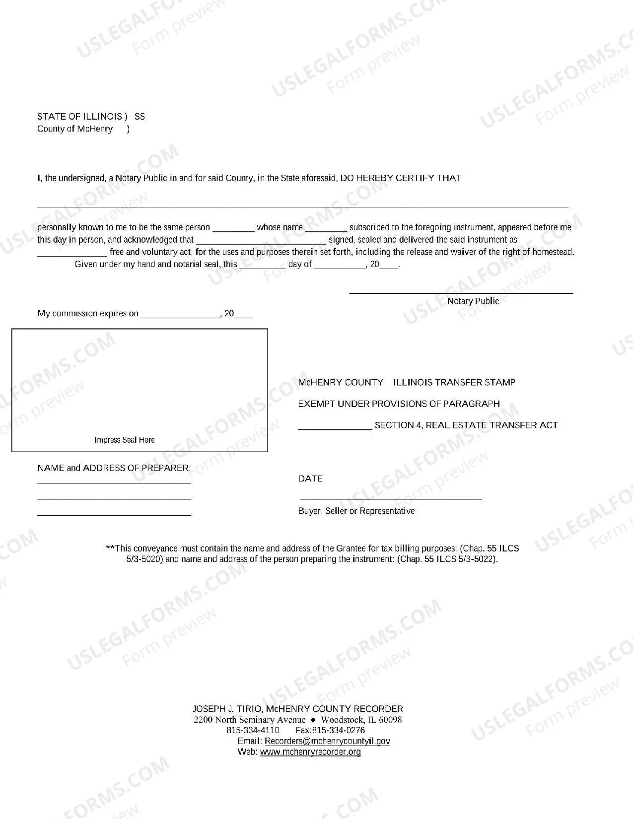 Preview Warranty Deed-Joint Tenancy Illinois Statutory