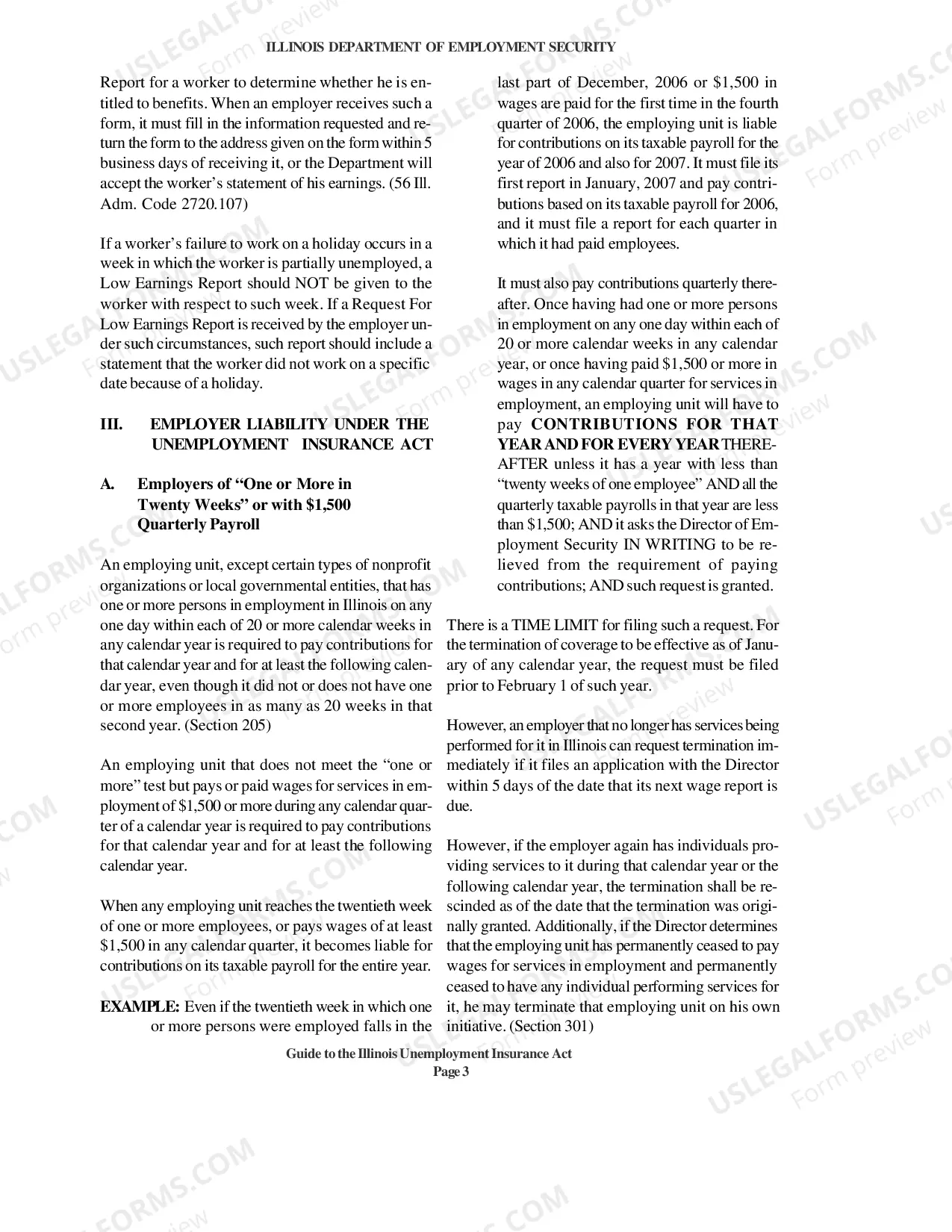 Preview Guide to the Illinois Unemployment Insurance Act as amended to June 23, 2006