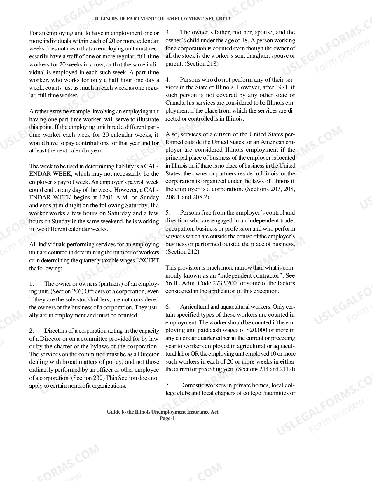 Preview Guide to the Illinois Unemployment Insurance Act as amended to June 23, 2006
