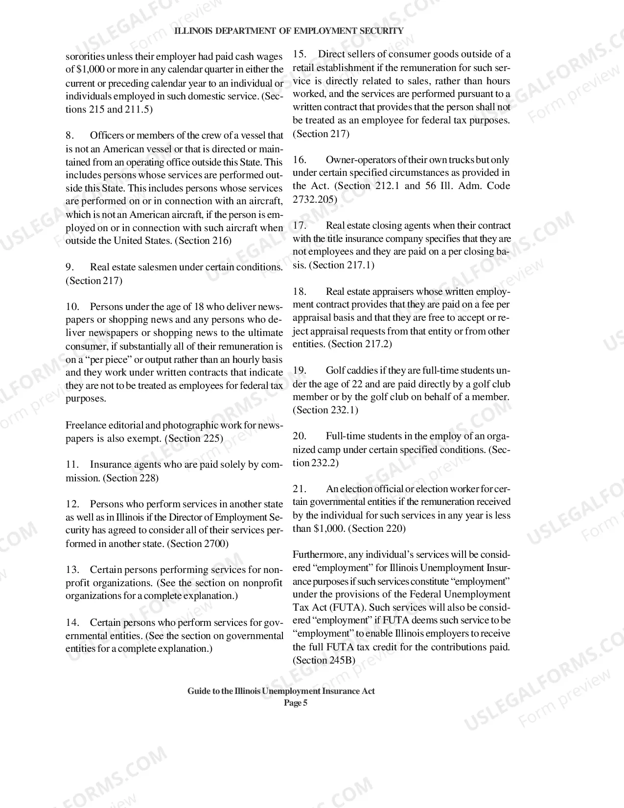 Preview Guide to the Illinois Unemployment Insurance Act as amended to June 23, 2006