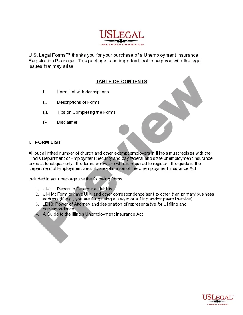 Get Illinois Unemployment Insurance Registration Package Preview Illinois Unemployment Insurance Registration Package