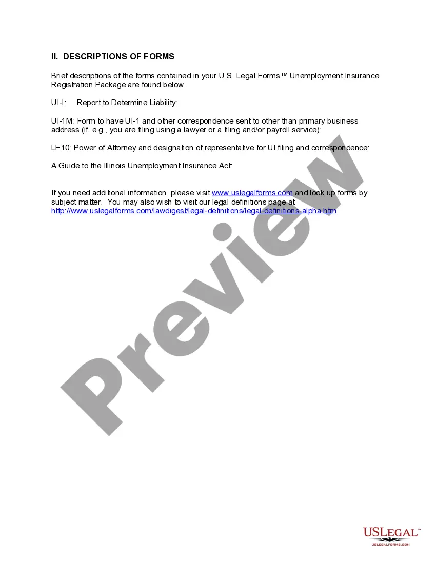 Get Illinois Unemployment Insurance Registration Package Preview Illinois Unemployment Insurance Registration Package