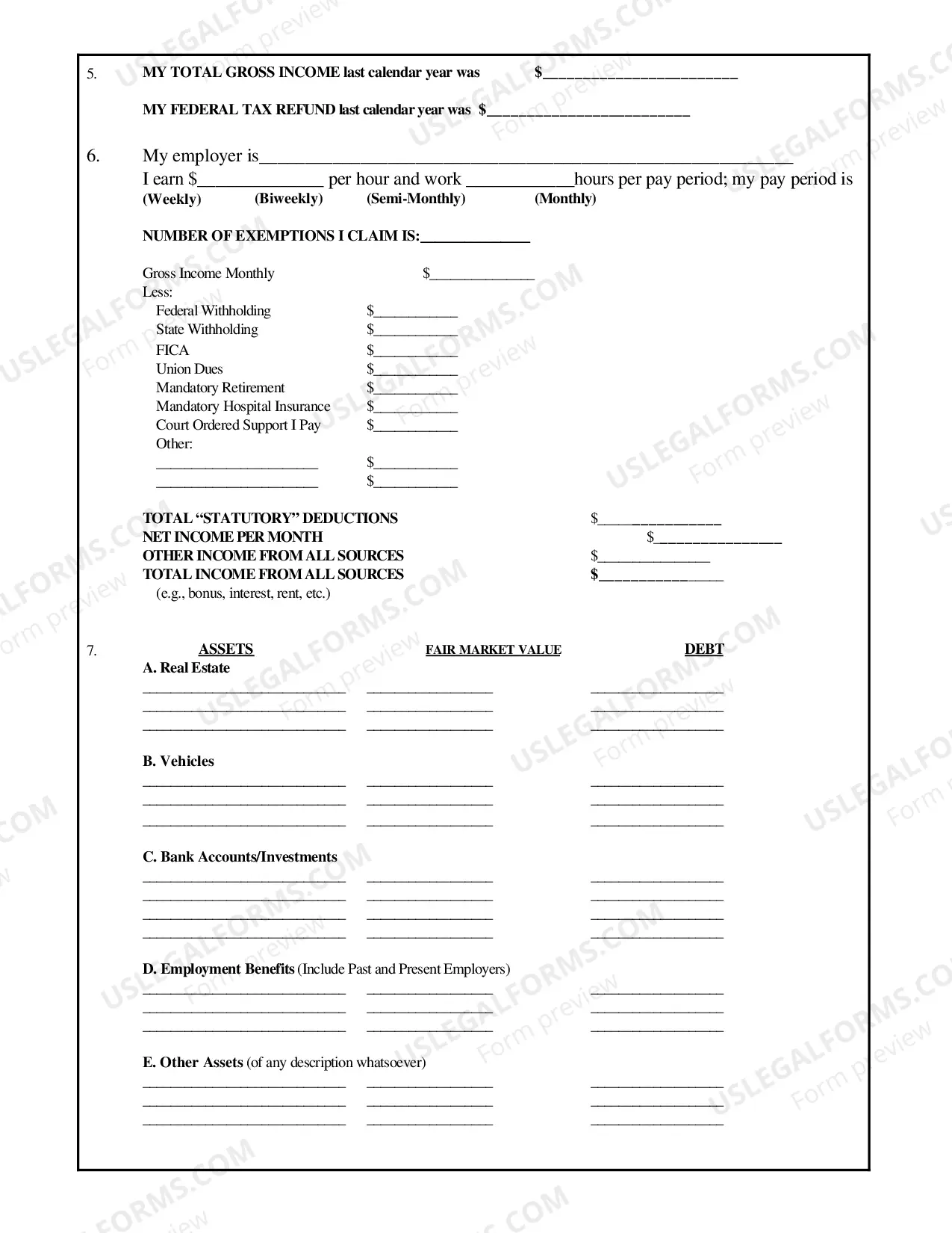Preview Income - Expense Affidavit