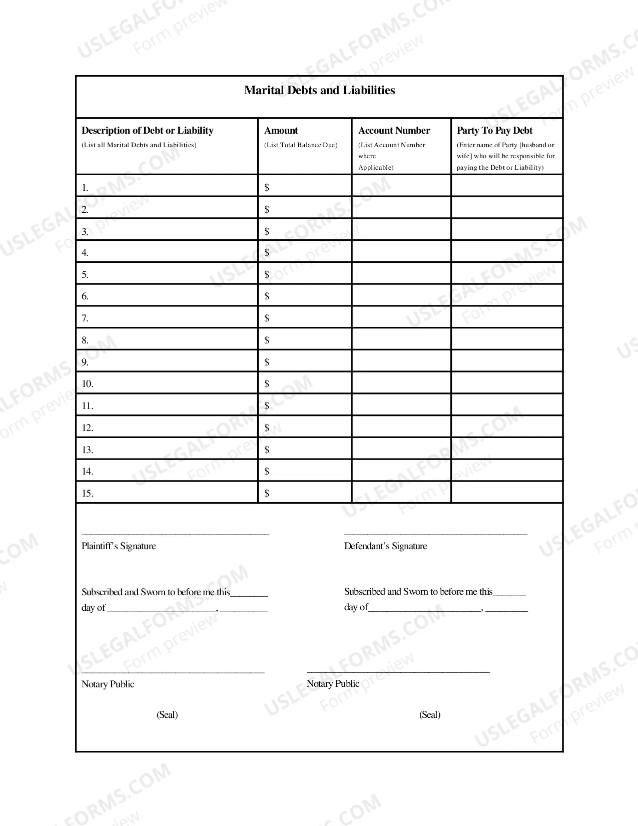 Preview Simplified Procedure Agreement as to Assets and Debts - Will County