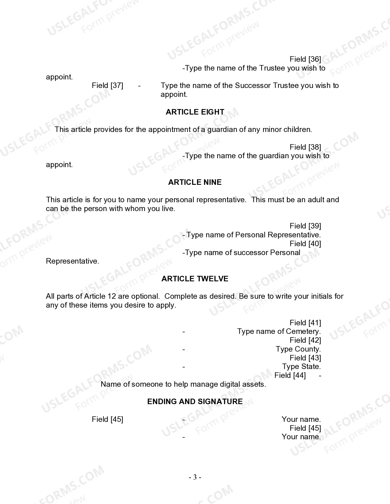 Preview Last Will and Testament for Civil Union Partner with Minor Children from Prior Marriage