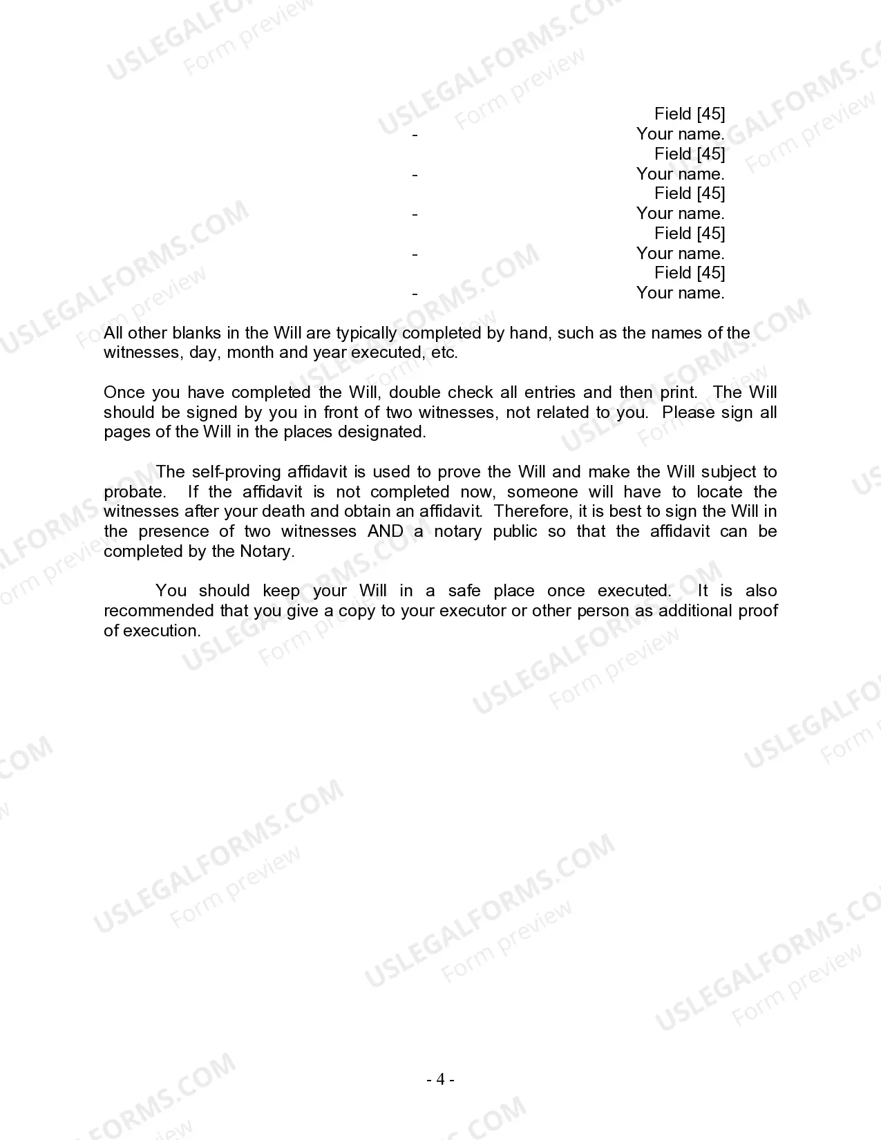 Preview Last Will and Testament for Civil Union Partner with Minor Children from Prior Marriage