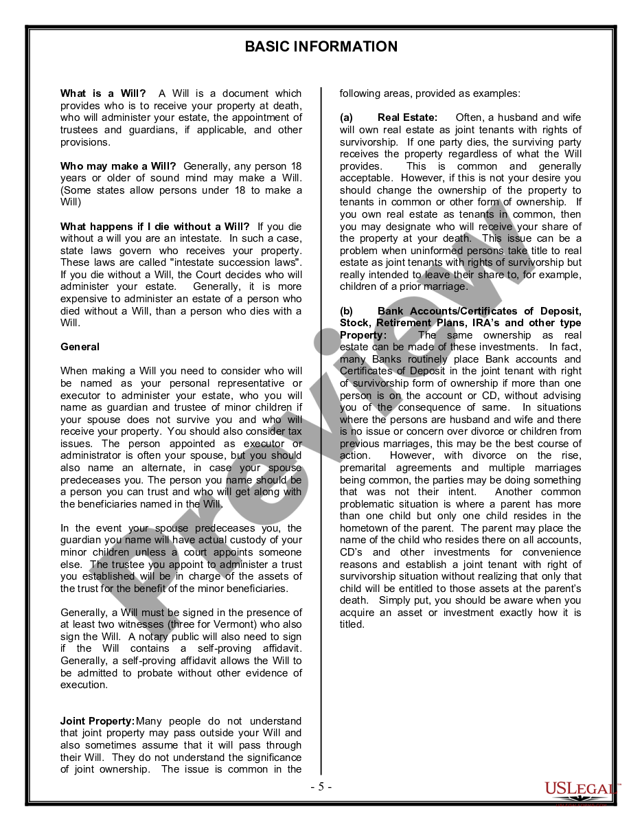 page 4 Legal Last Will and Testament Form for Married Person with Adult Children preview