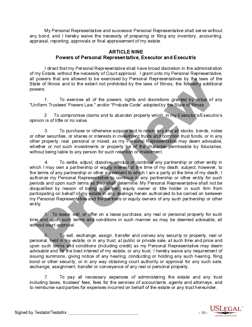 Preview Mutual Wills package with Last Wills and Testaments for Married Couple with No Children