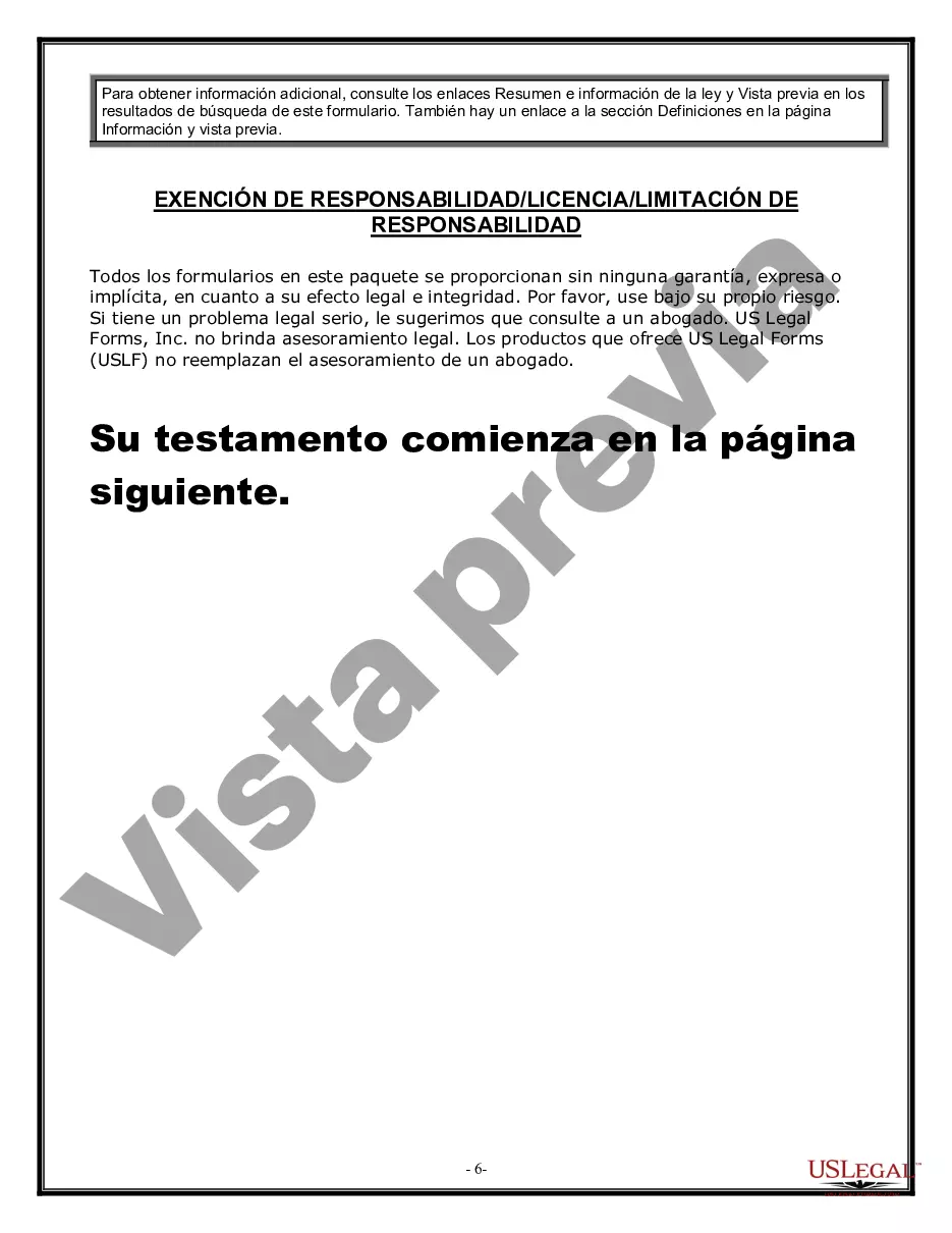 Preview Formulario de testamento y última voluntad legal para viuda o viudo con hijos adultos