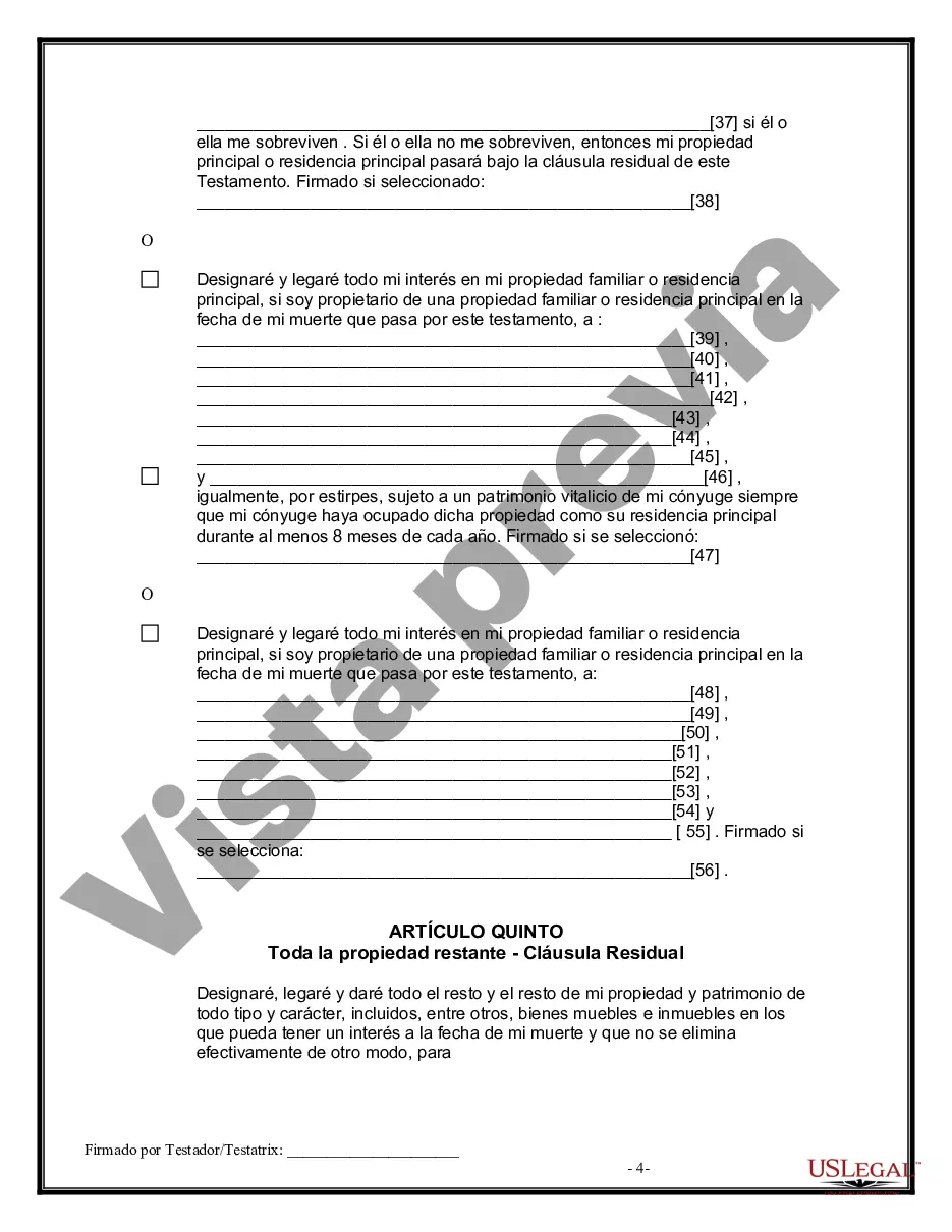 Get Formulario Legal de Última Voluntad y Testamento para Persona Divorciada y Recasada con Hijos Míos, Tuyos y Nuestros Preview Formulario Legal de Última Voluntad y Testamento para Persona Divorciada y Recasada con Hijos Míos, Tuyos y Nuestros