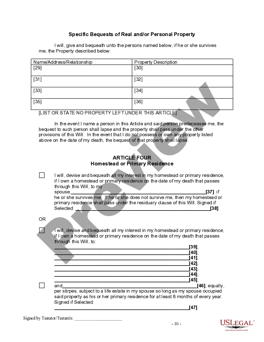 Preview Last Will and Testament for Divorced and Remarried Person with Mine, Yours and Ours Children