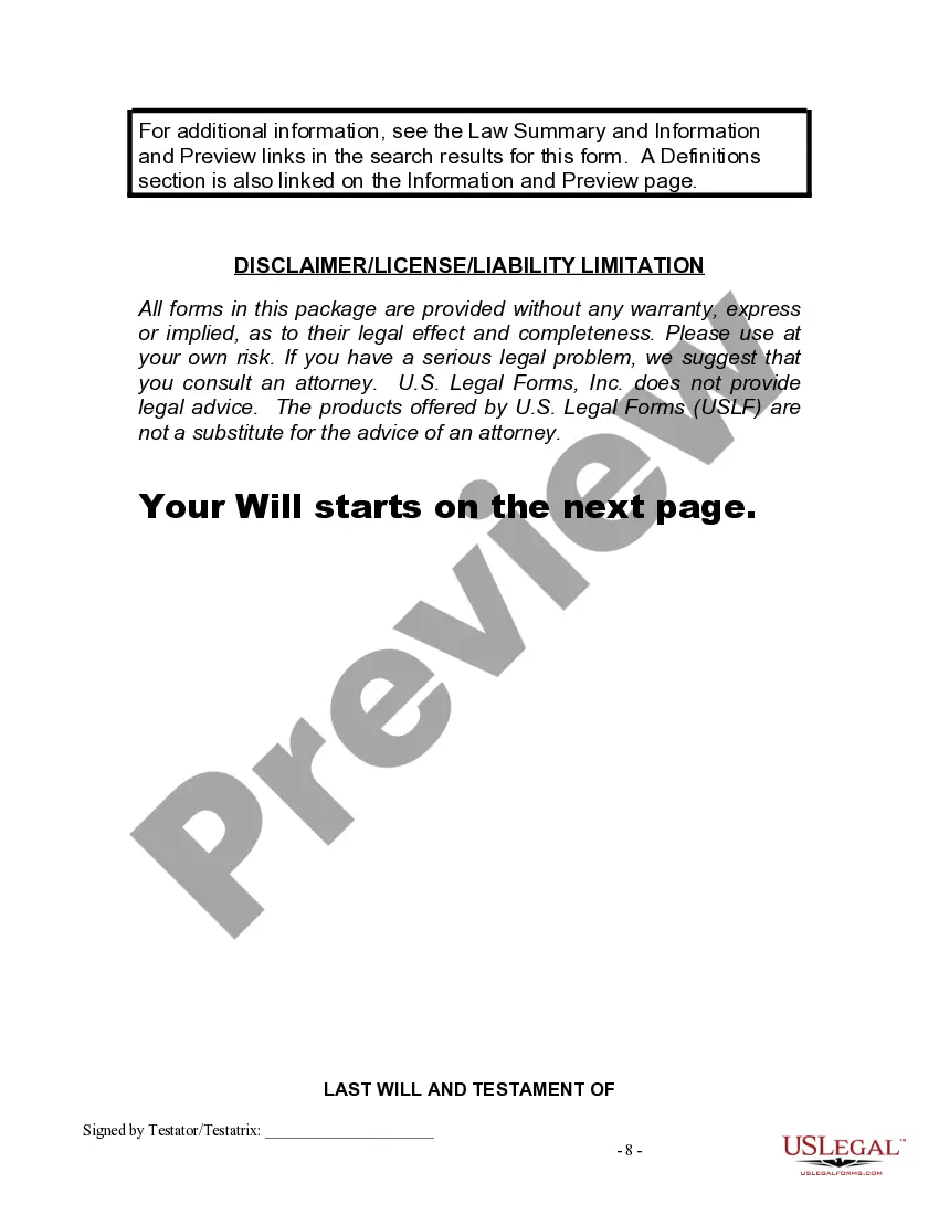 Preview Last Will and Testament for Divorced and Remarried Person with Mine, Yours and Ours Children