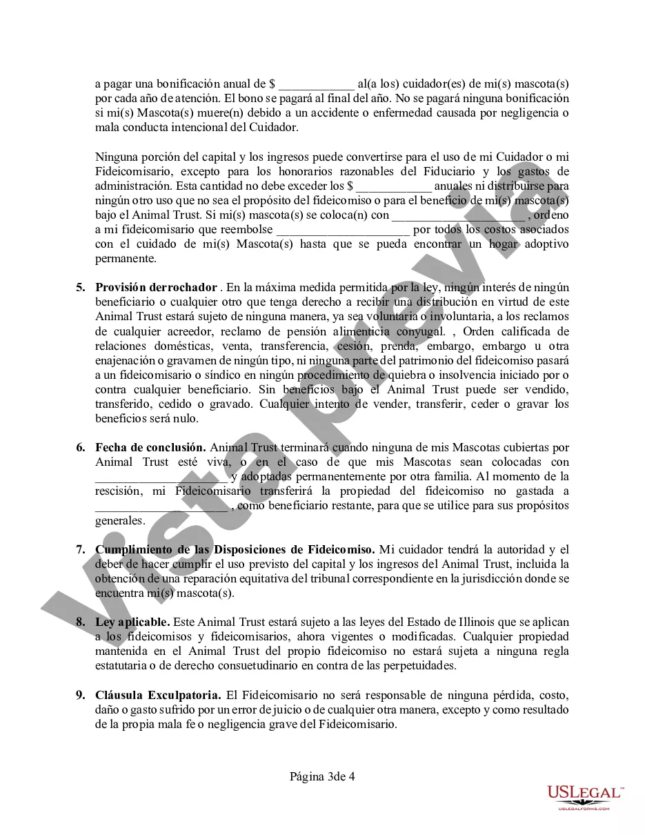 Preview Codicilo al formulario de testamento para enmendar su testamento - Testamentary Pet Trust