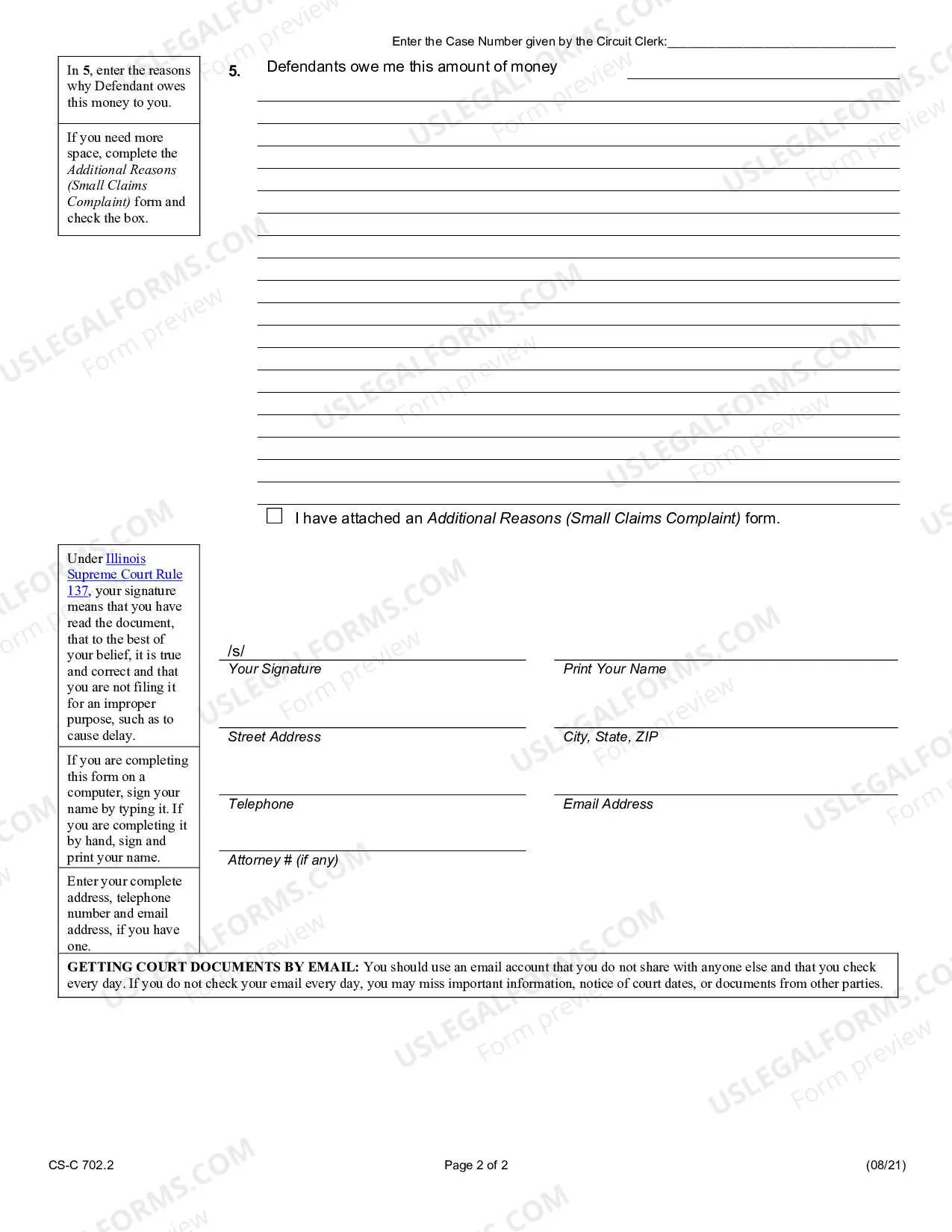 Preview Small Claims Complaint