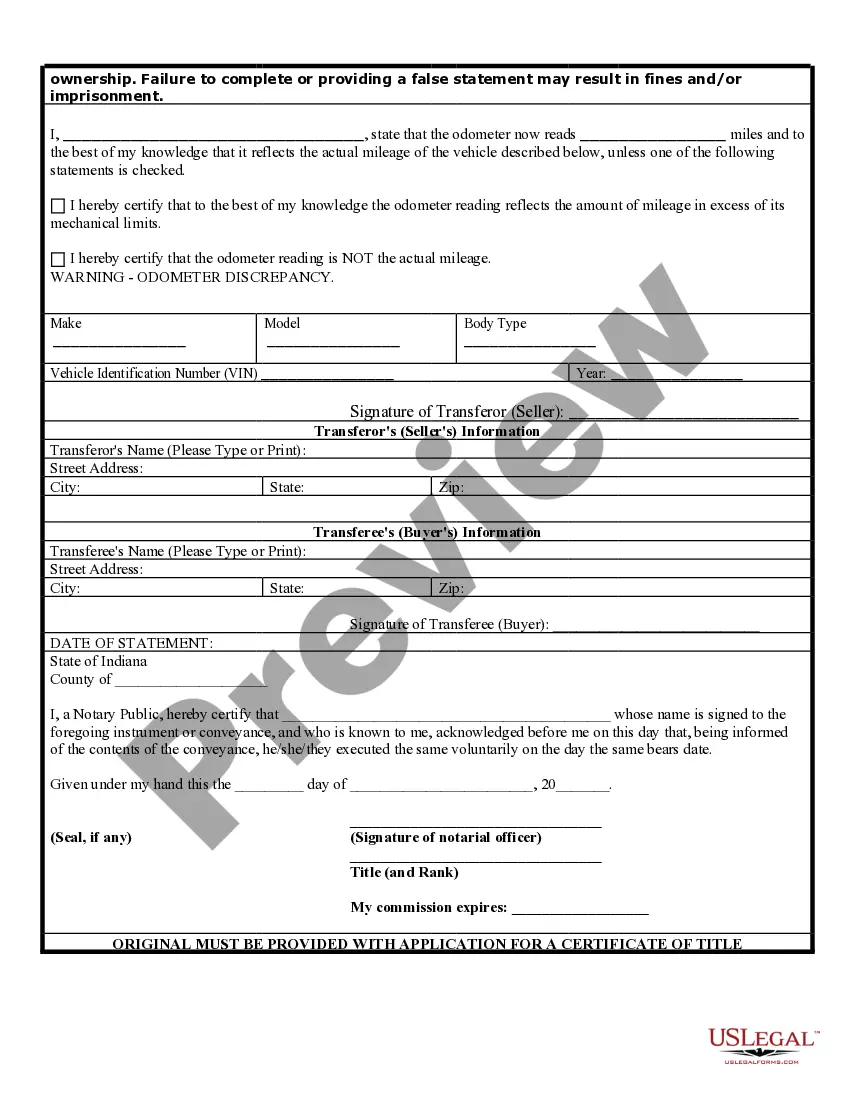 Get Bill of Sale of Automobile and Odometer Statement for As-Is Sale Preview Bill of Sale of Automobile and Odometer Statement for As-Is Sale