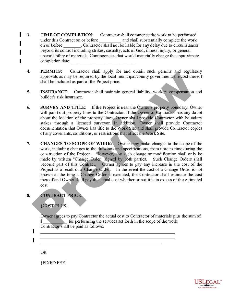 page 1 Painting Contract for Contractor preview