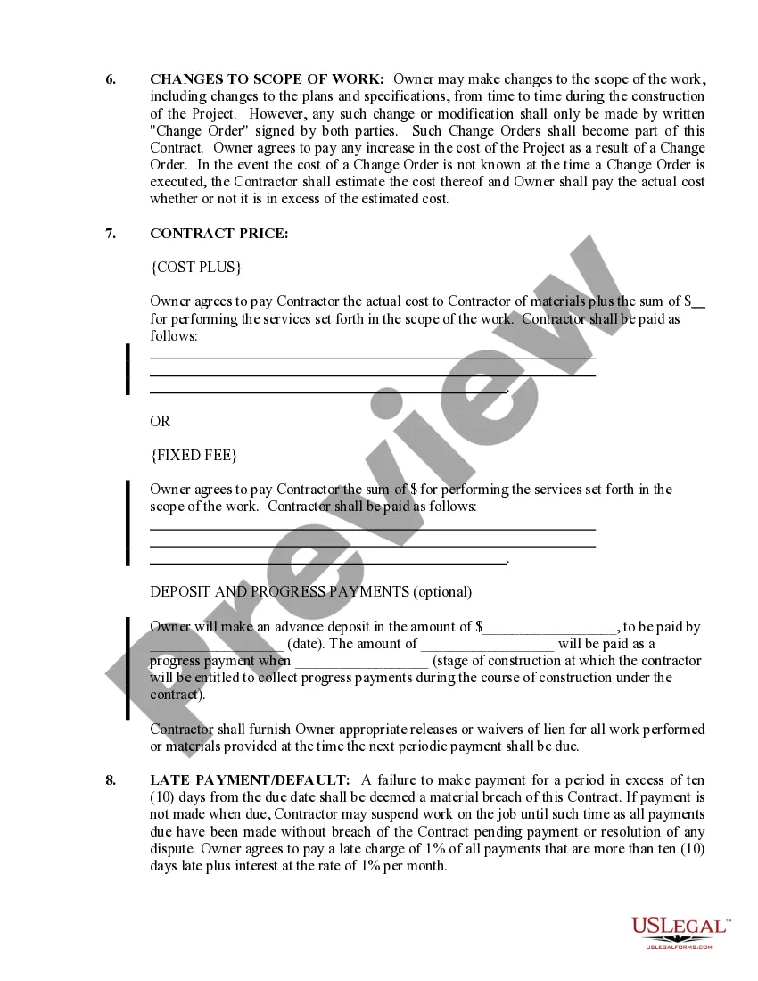Preview Trim Carpenter Contract for Contractor
