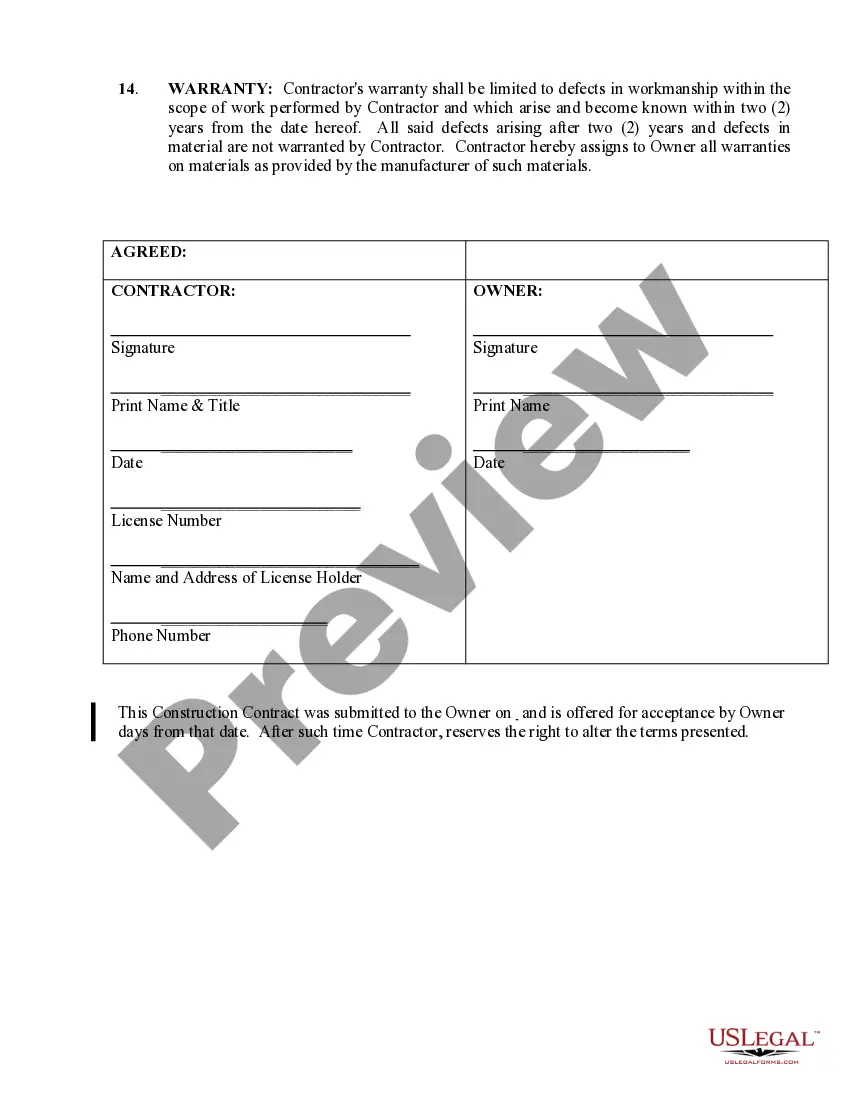 Preview Trim Carpenter Contract for Contractor