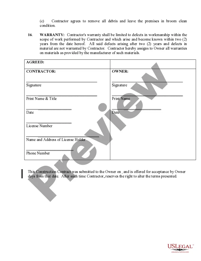 Preview Fencing Contract for Contractor