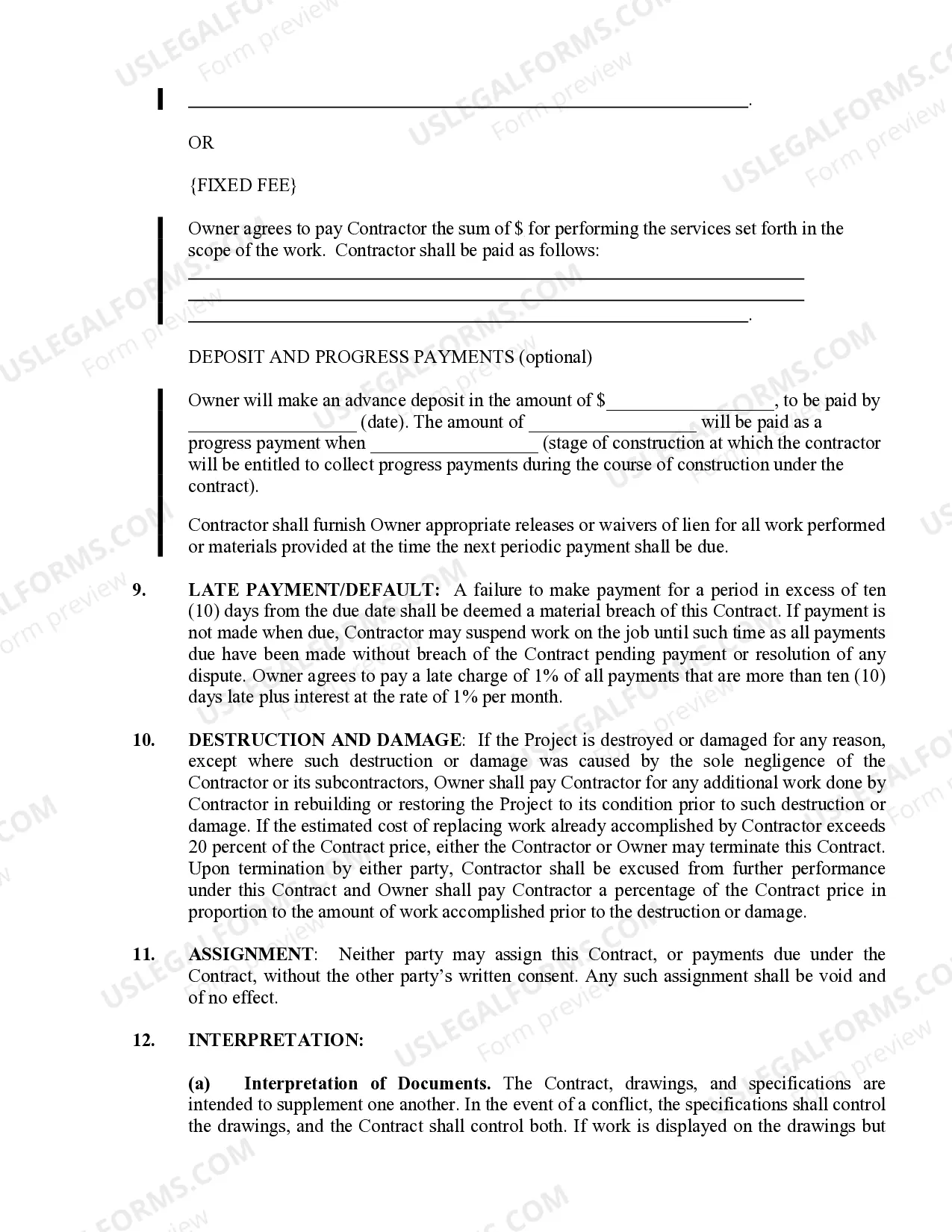 Preview Landscape Contract for Contractor