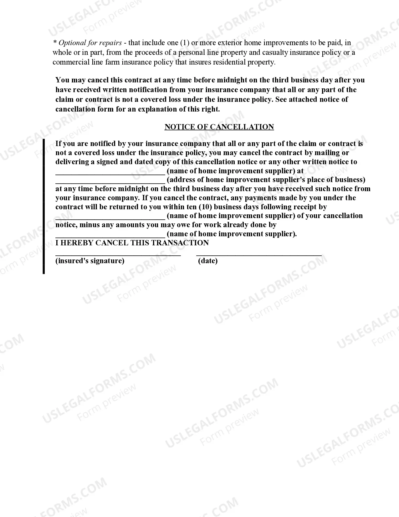 Preview Landscape Contract for Contractor